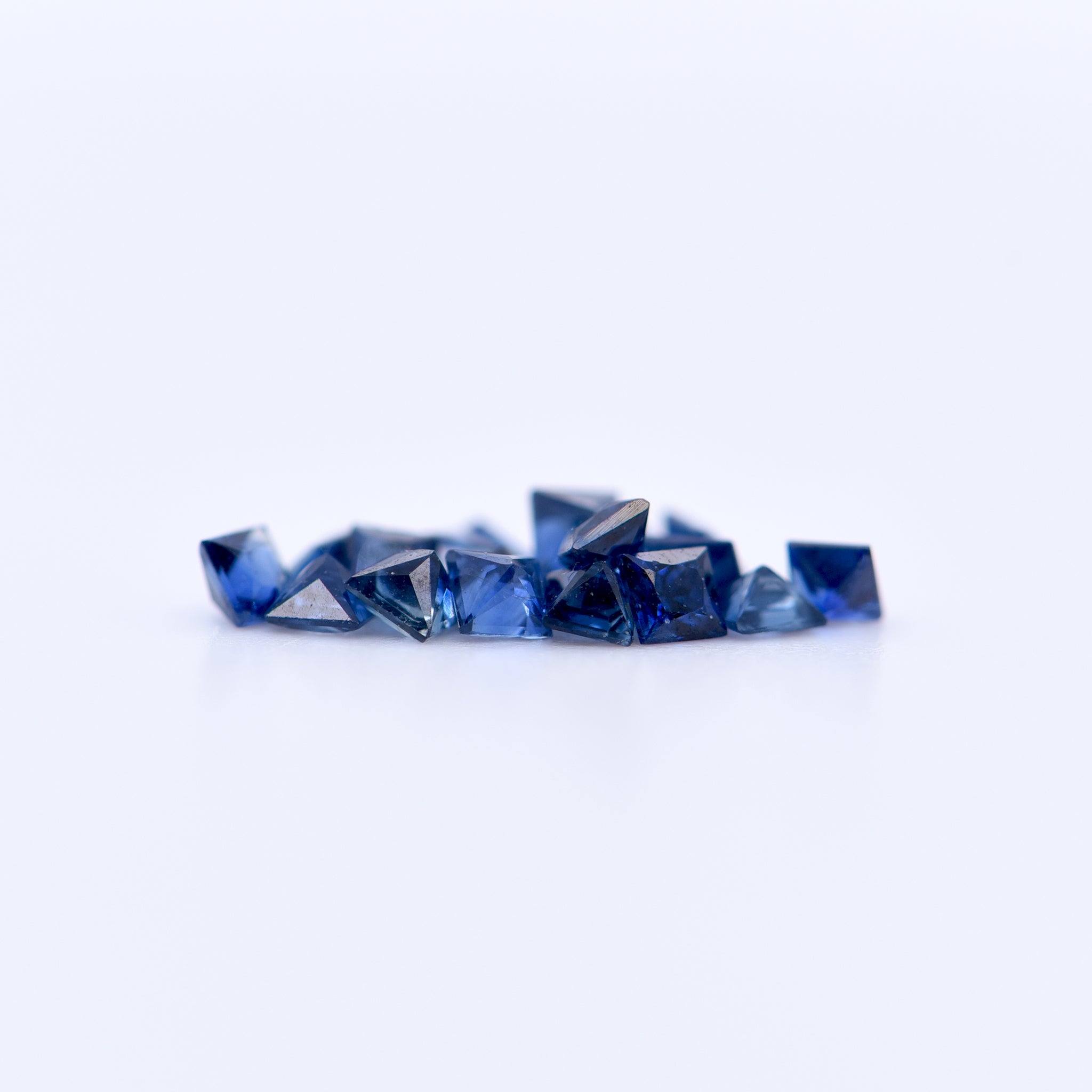 2x2 Square Princess Cut Blue Sapphires