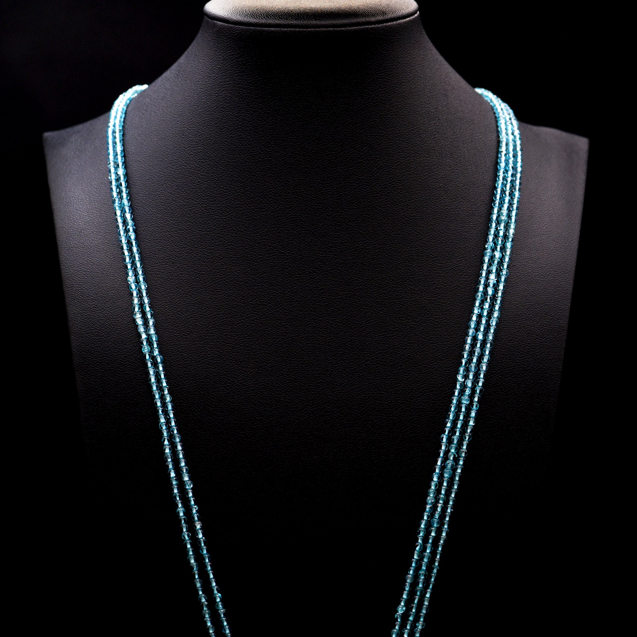 2.5mm Round Blue Apatite Bead Strings