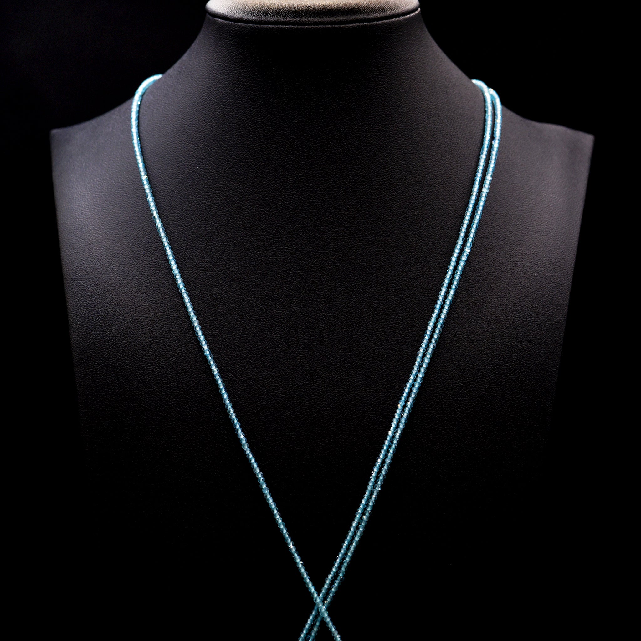2mm Faceted Button Blue Apatite Bead Strings