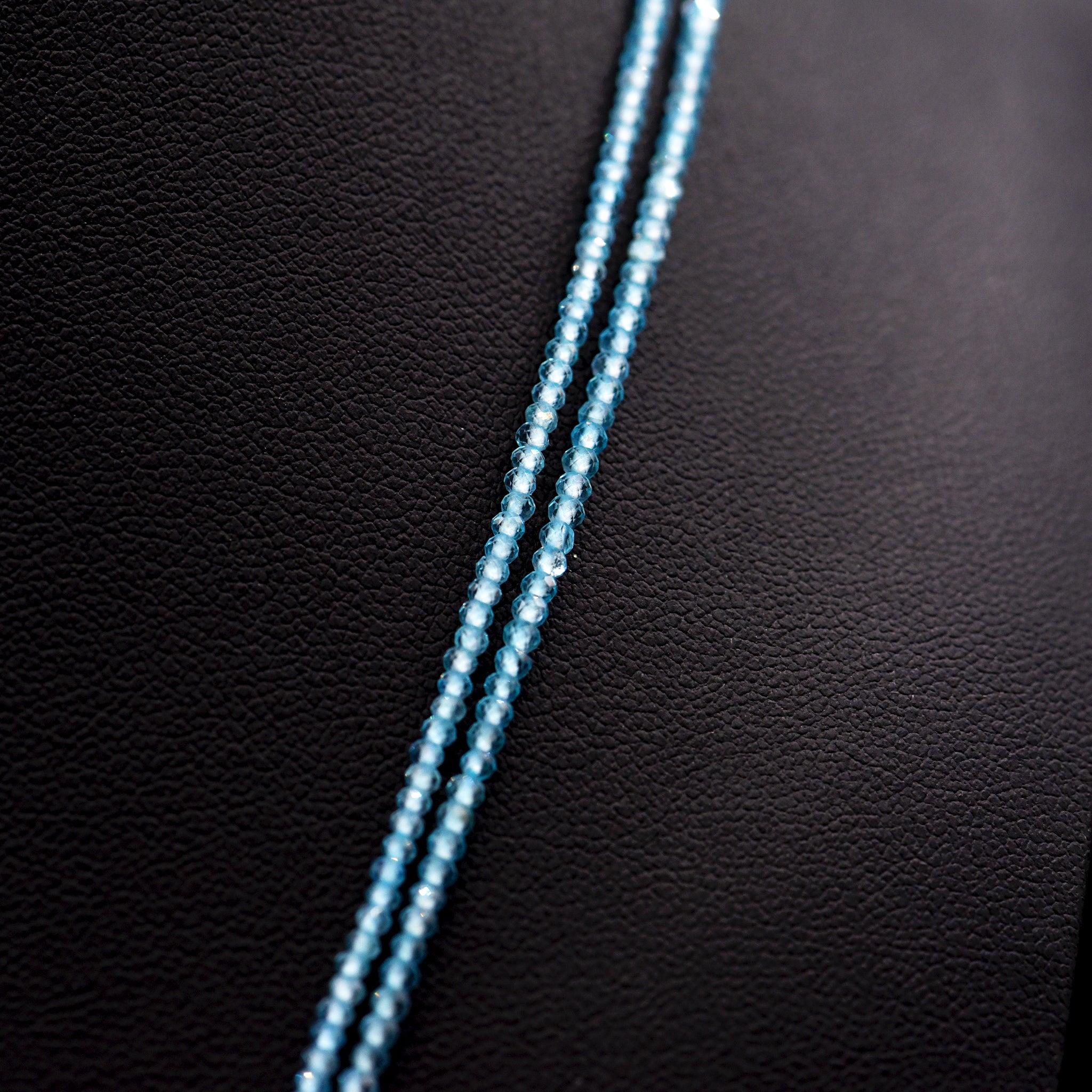 2mm Faceted Button Blue Apatite Bead Strings
