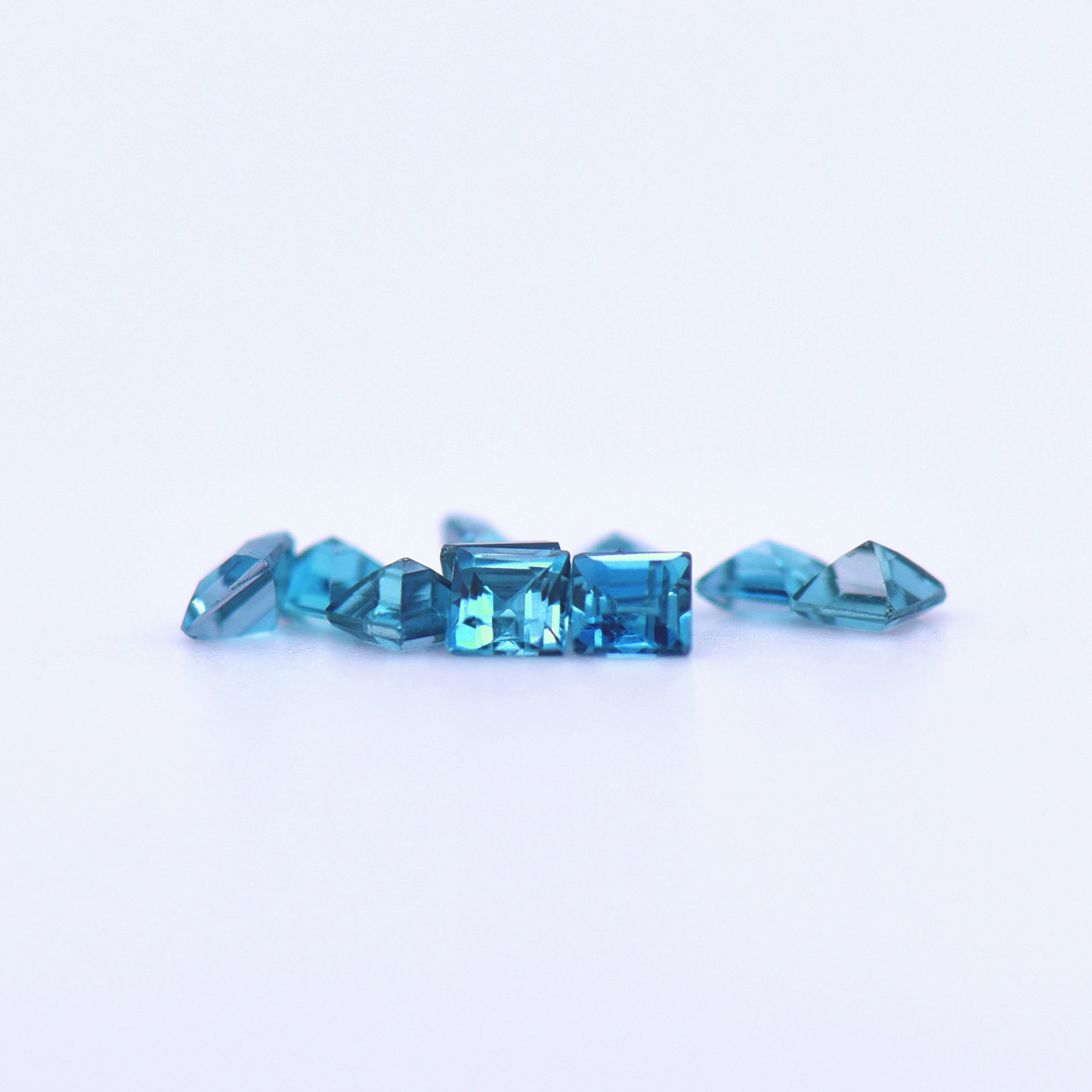 2.5x2.5 Square Step Cut London Blue Topaz
