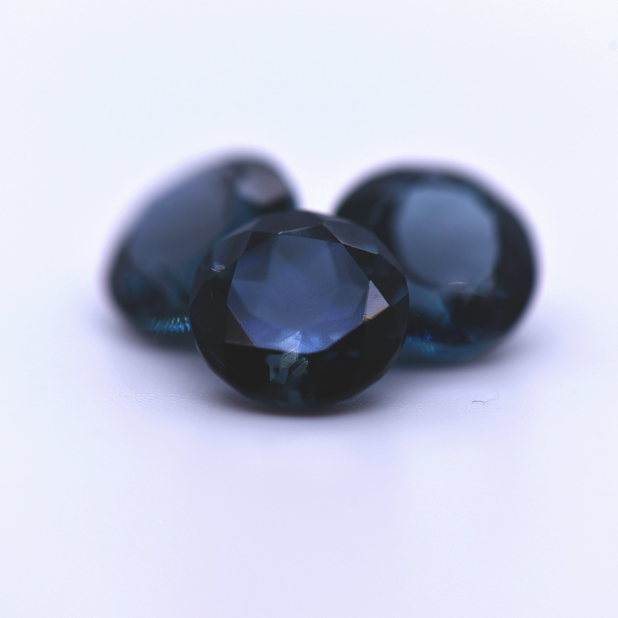 10mm Round Faceted London Blue Topaz