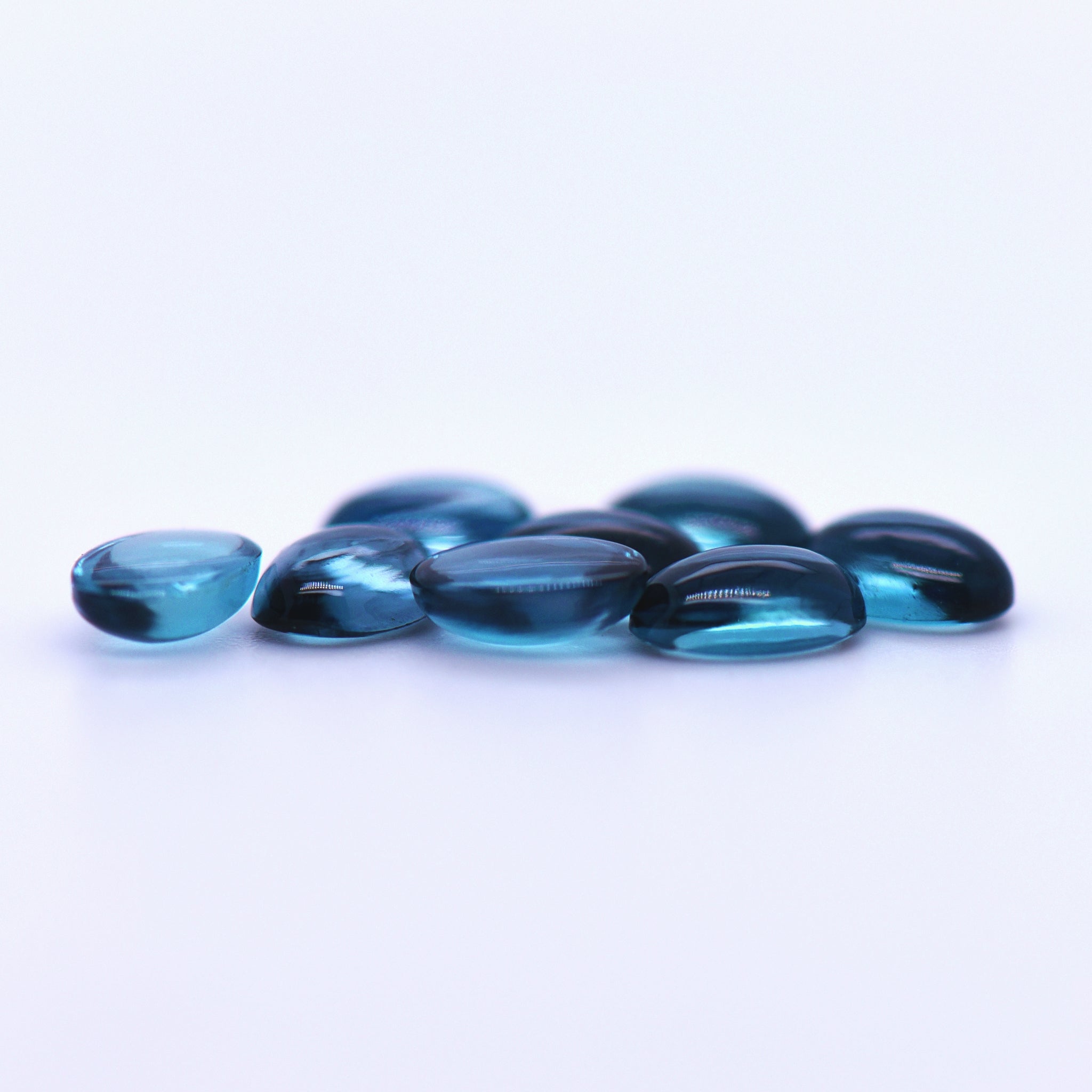 6x4 Oval Cabochon London Blue Topaz