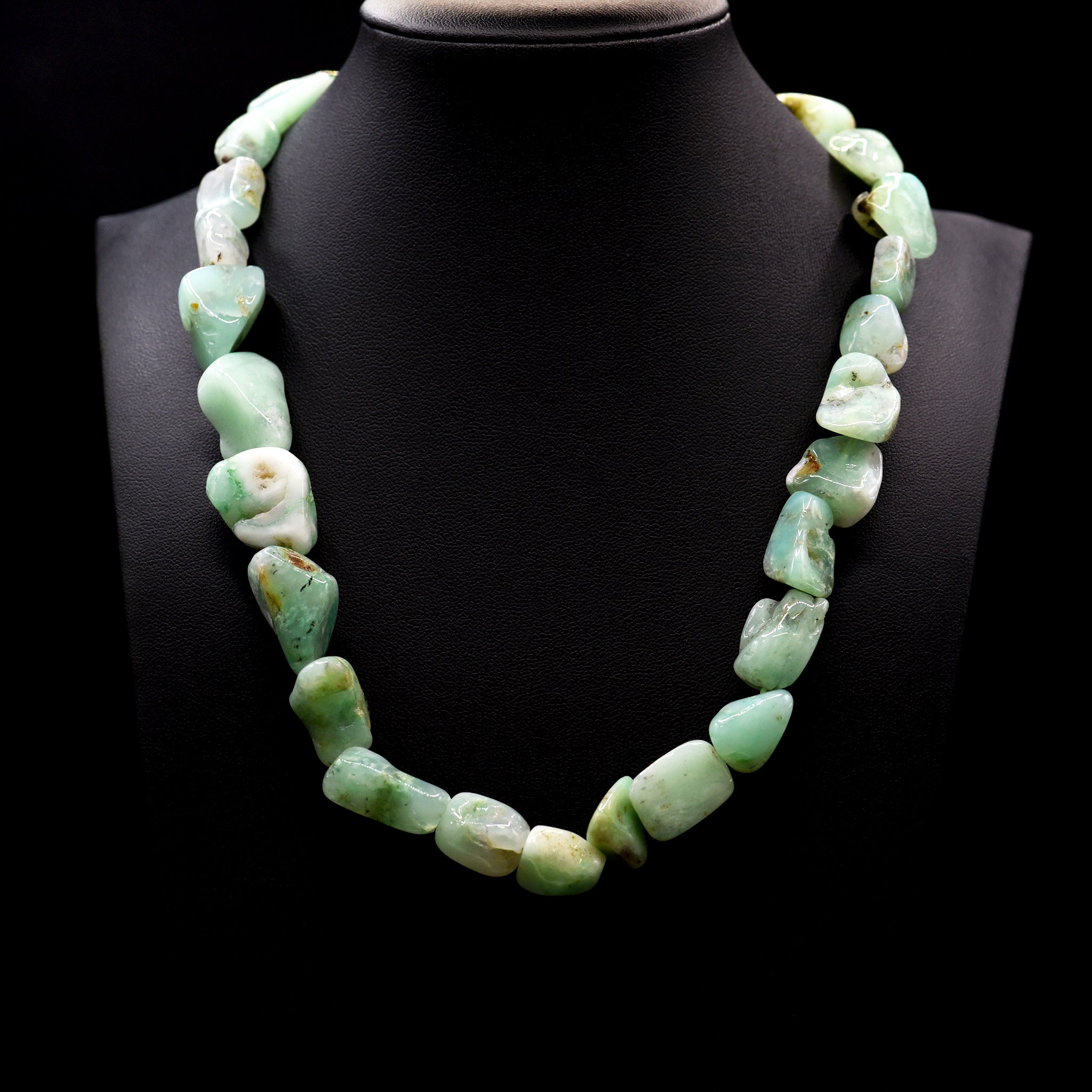15mm Nugget Green Chrysoprase Bead Strings