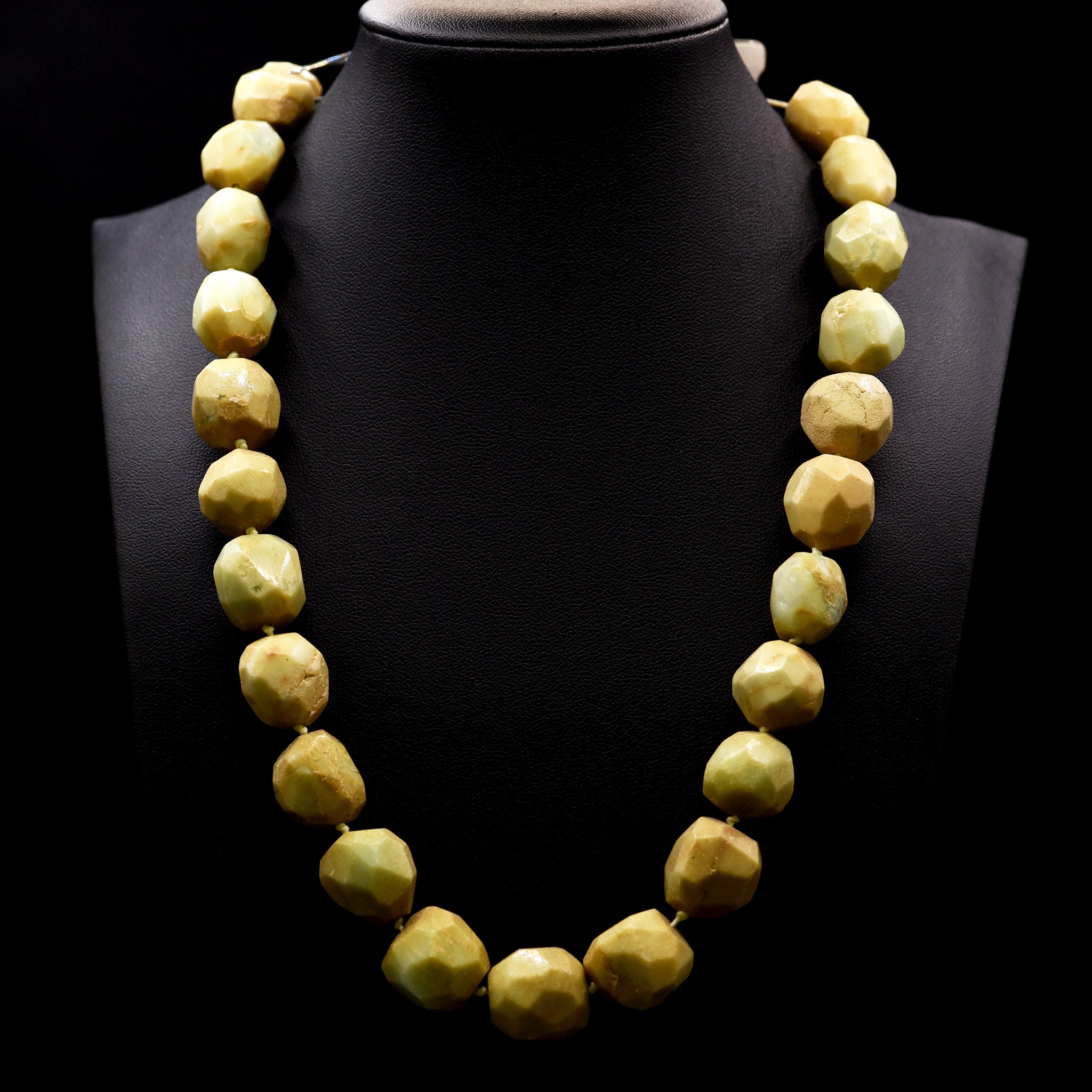15mm Faceted Nugget Mixed Chrysoprase Bead Strings