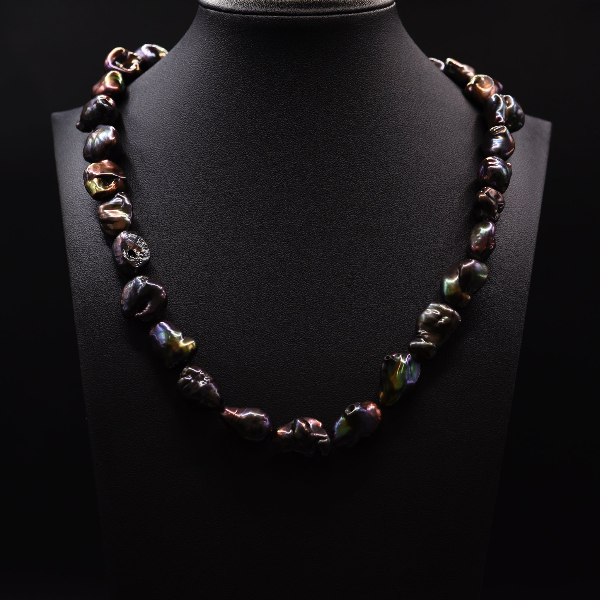 14mm Baroque Black Loose Pearl String