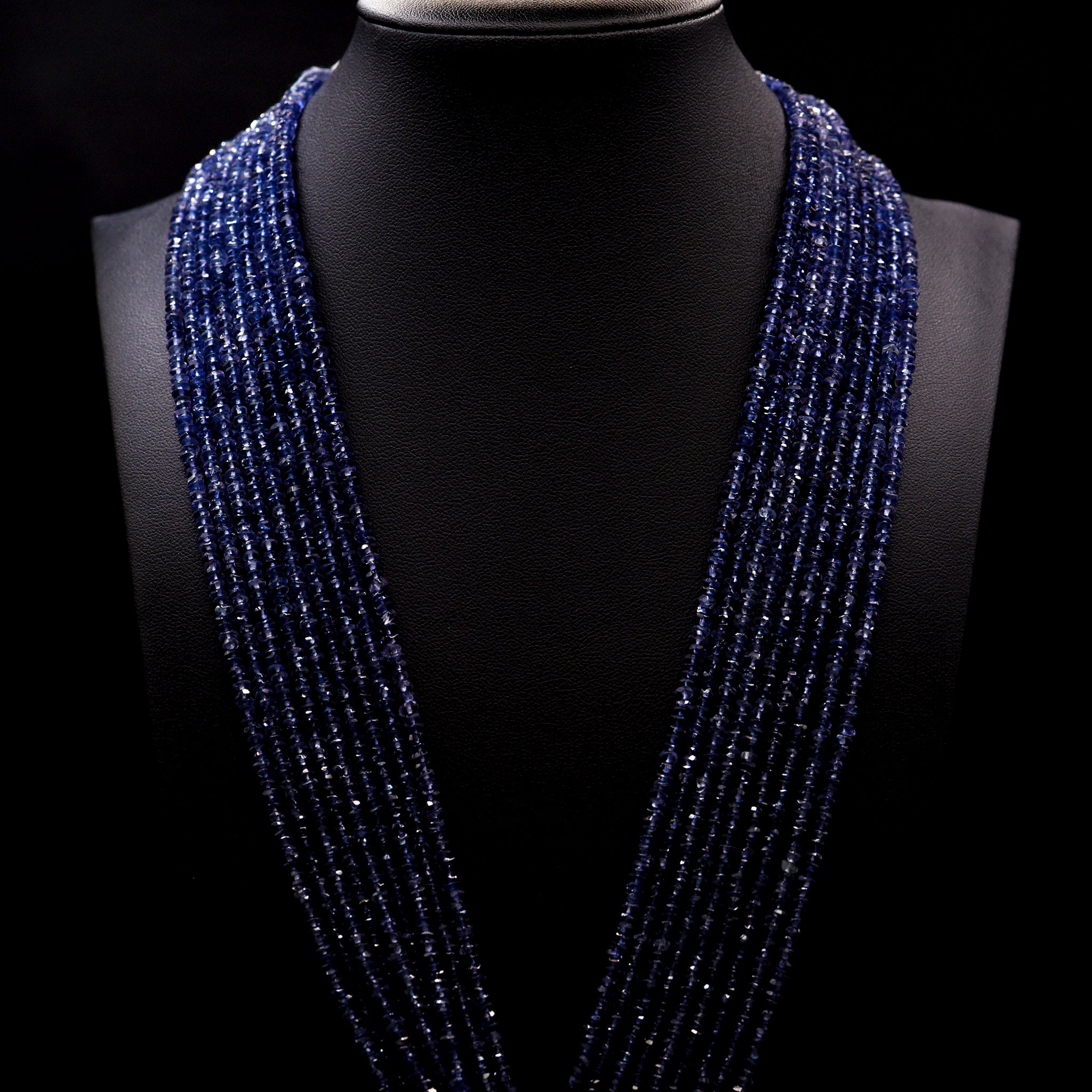 3mm Faceted Button Purple Iolite Bead Strings
