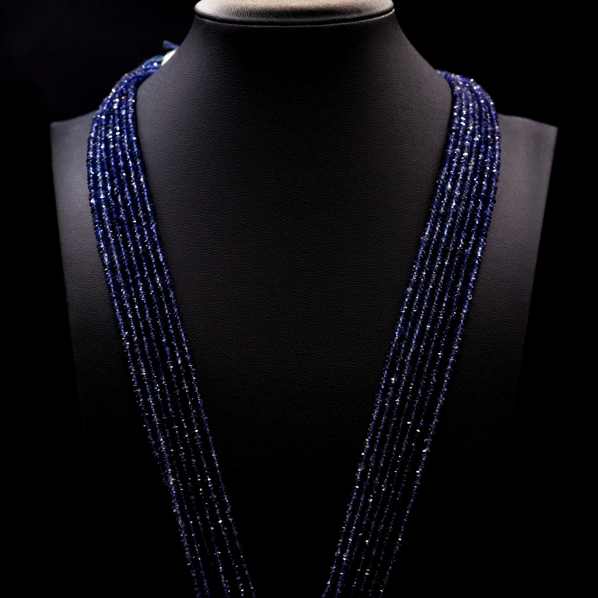 3mm Faceted Button Purple Iolite Bead Strings