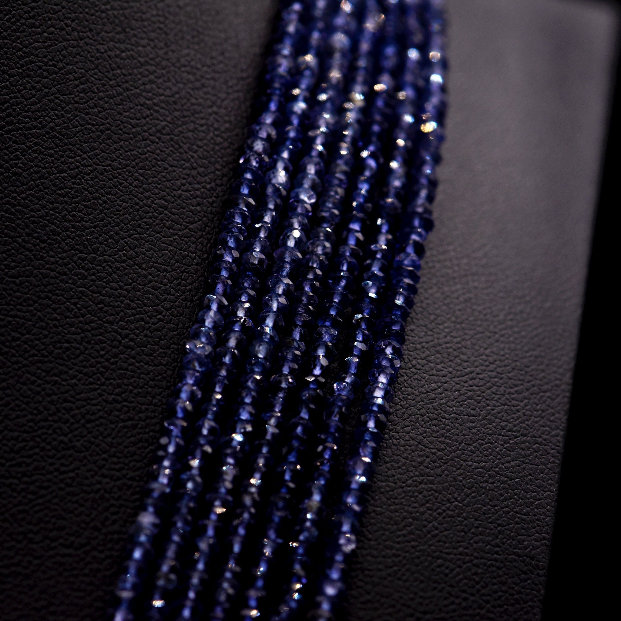 3mm Faceted Button Purple Iolite Bead Strings