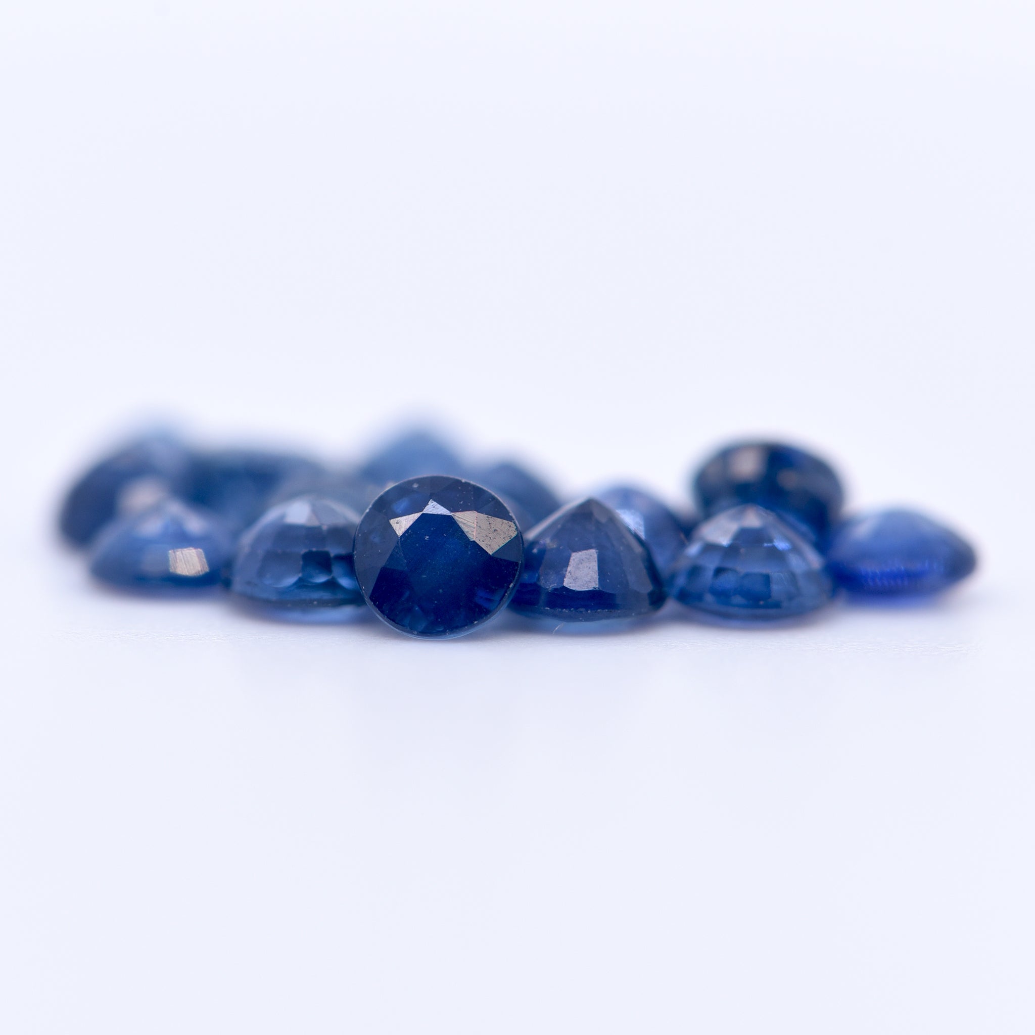 3.75mm Round Faceted Blue Sapphires
