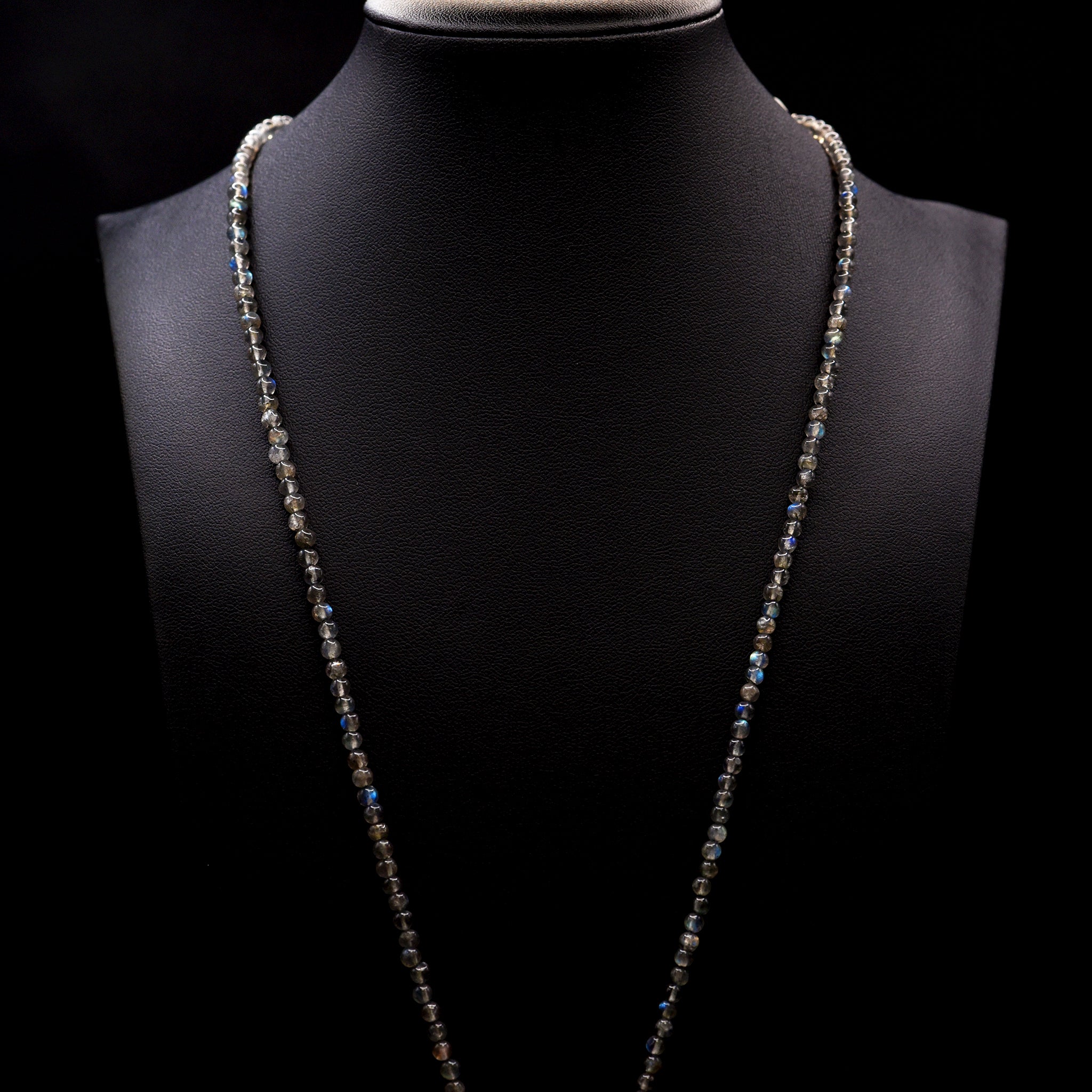 3.5mm Round Grey Labradorite Bead Strings