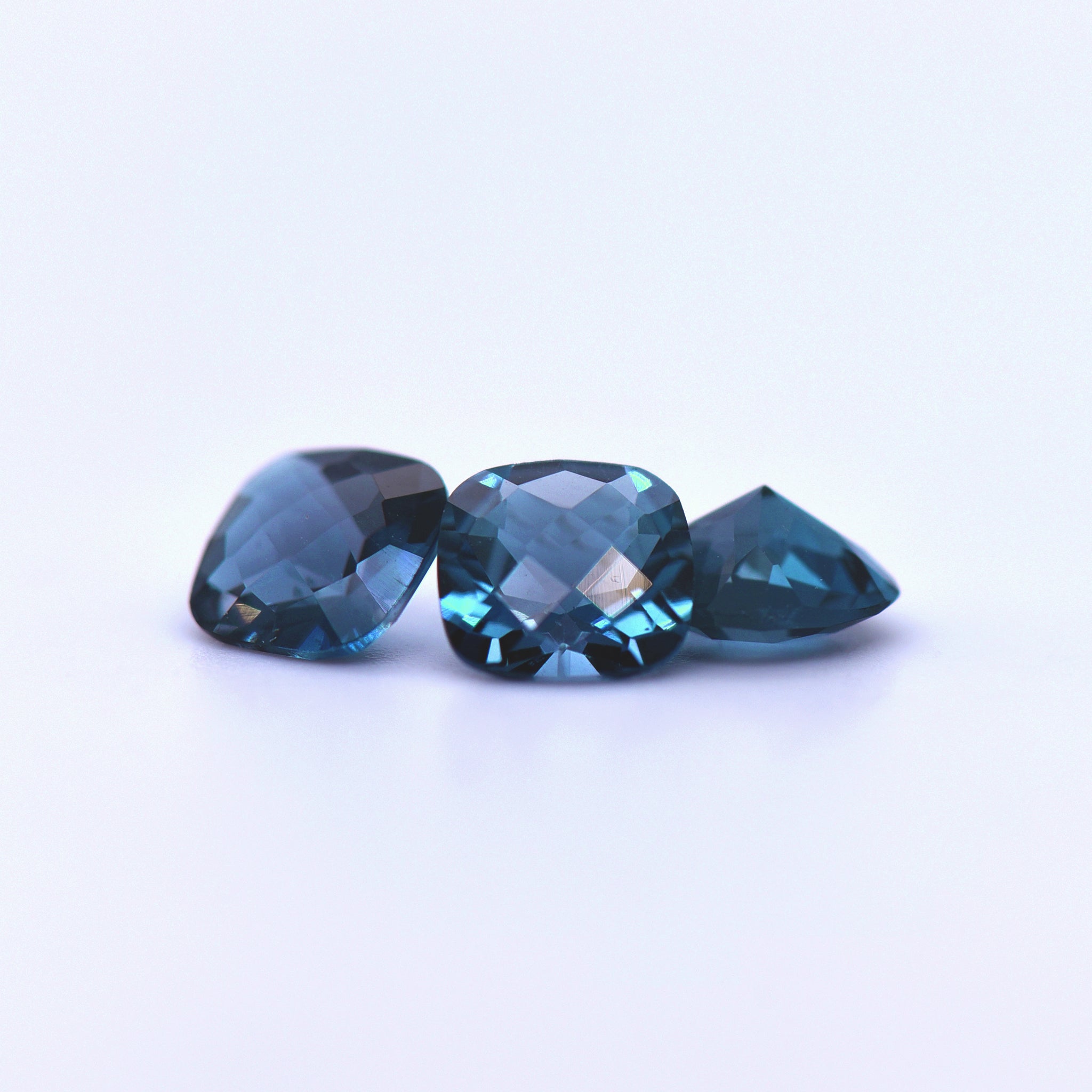 7x7 Cushion Checkerboard Cut London Blue Topaz