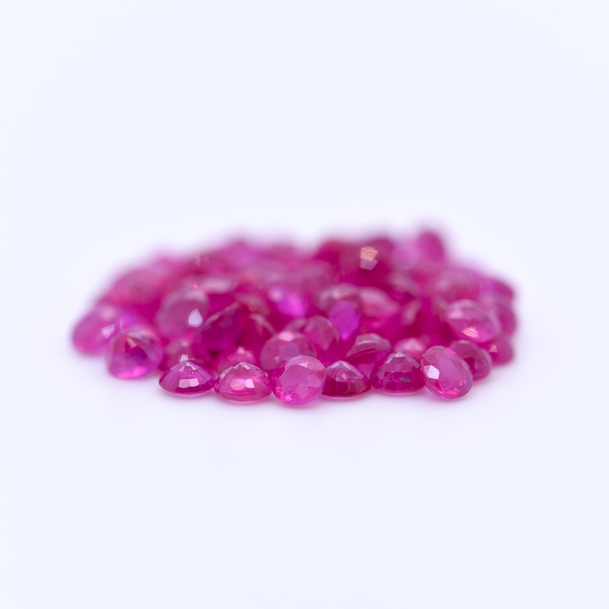 2.75mm Round Faceted Pink Rubies