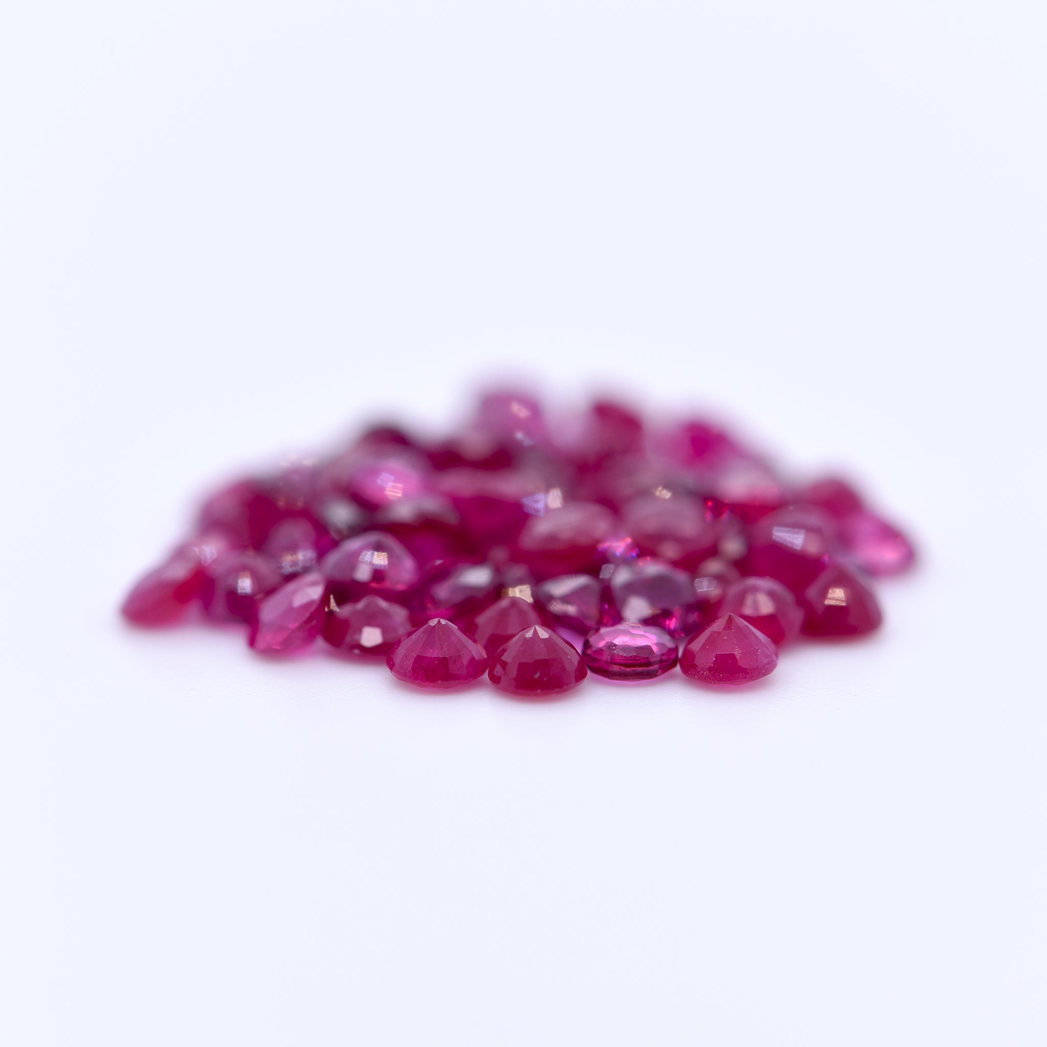 2.75mm Round Faceted Red Rubies