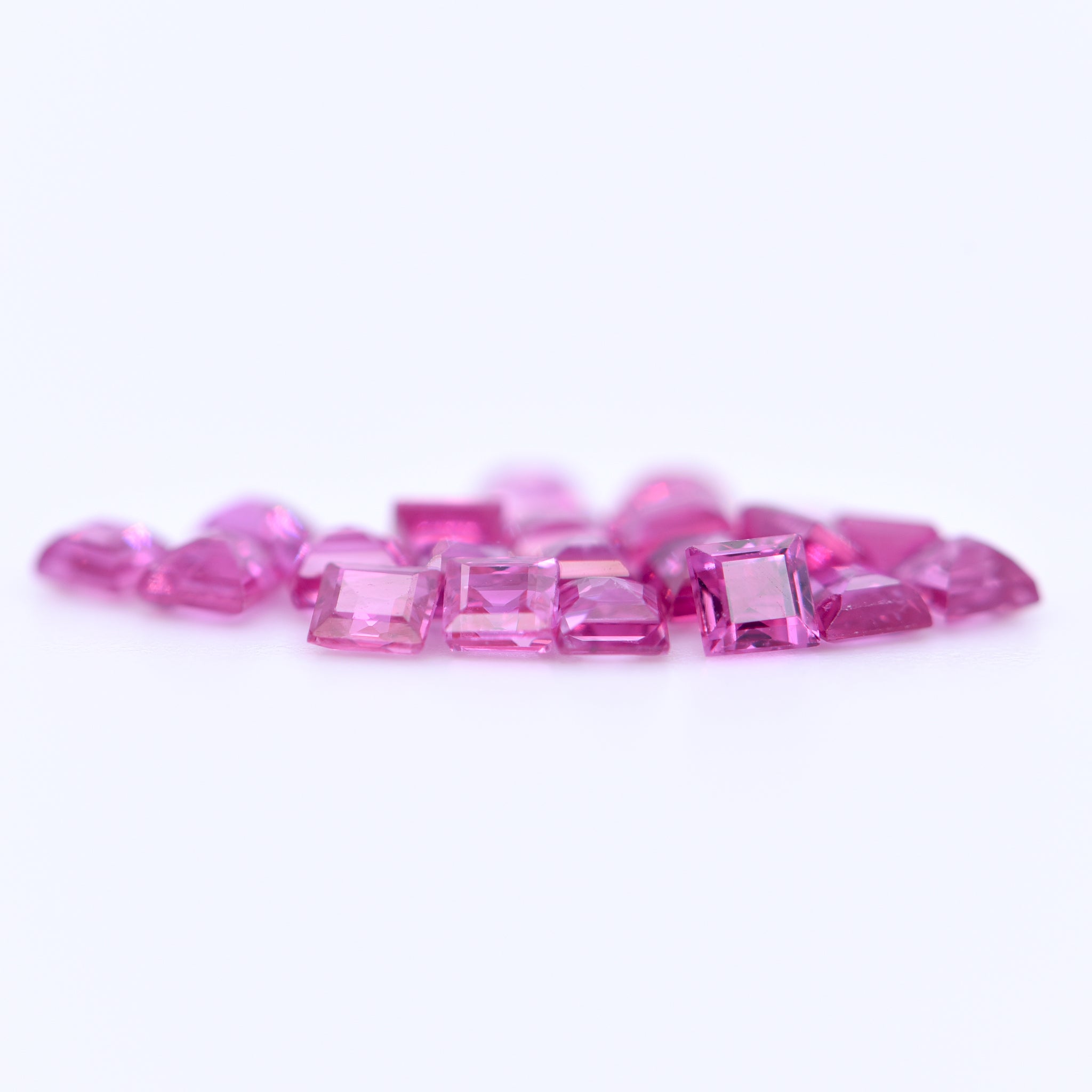 2.25x2.25 Square Step Cut Pink Rubies
