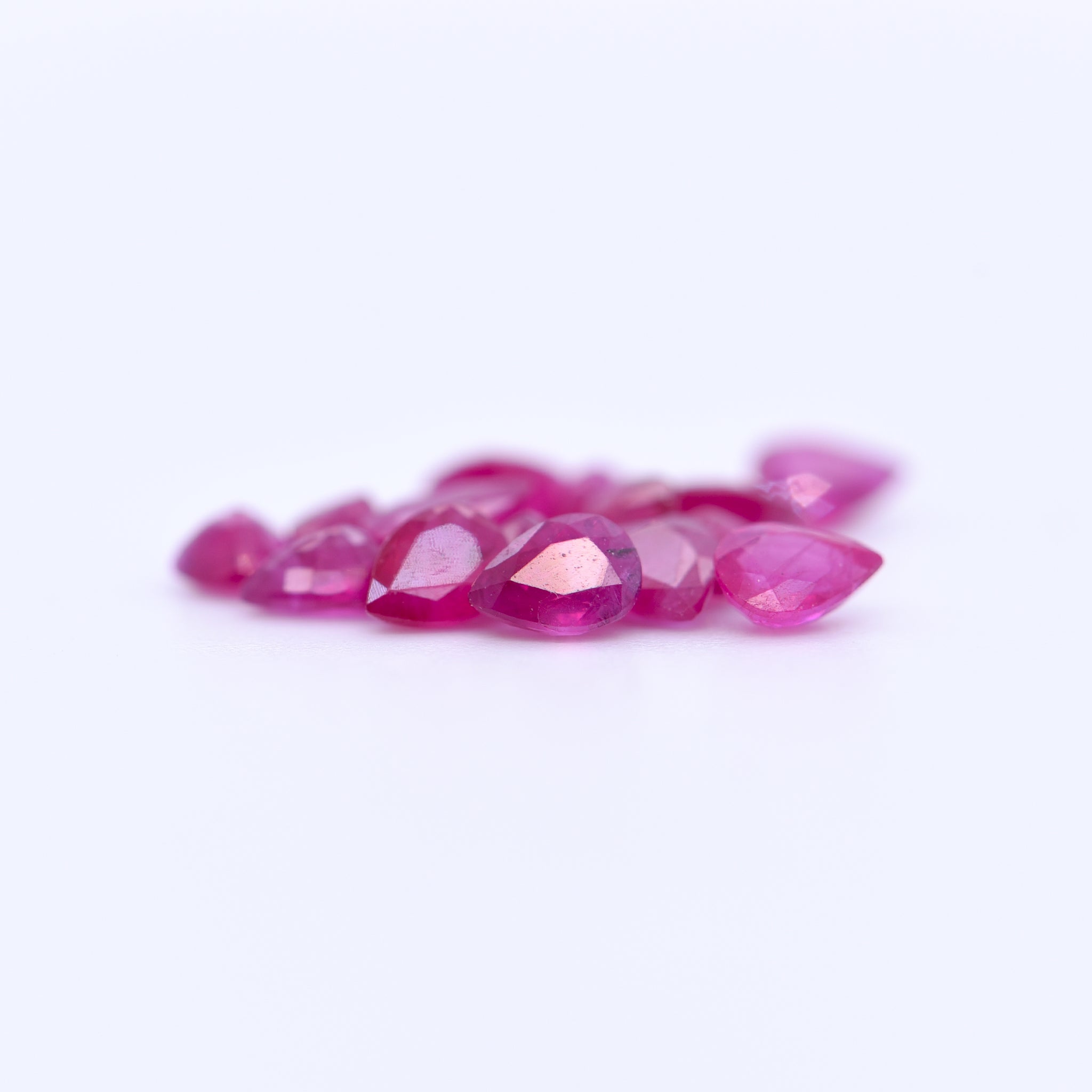 4X3 Pear Faceted Pink Rubies