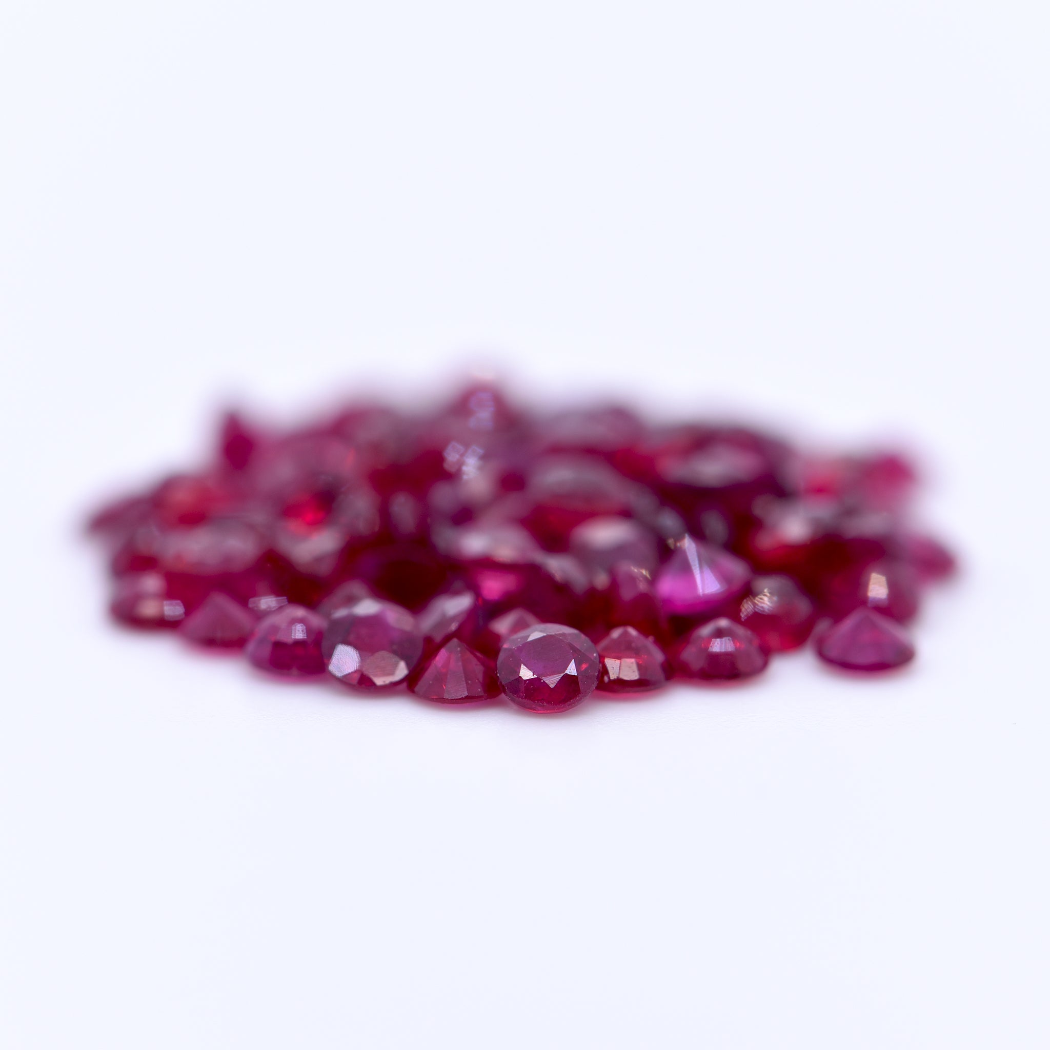 2.75mm Round Faceted Red Rubies