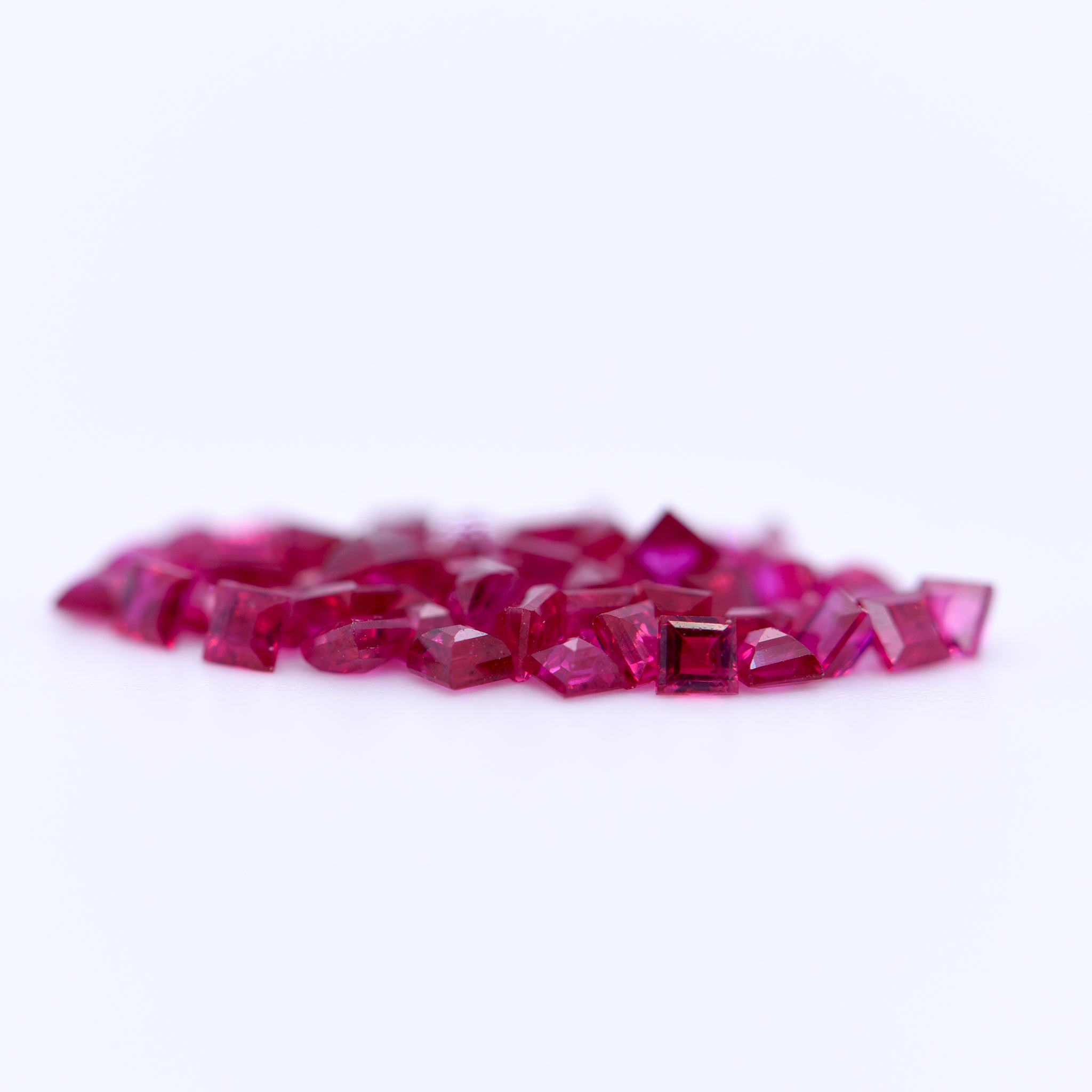 1.75x1.75 Square Step Cut Red Rubies