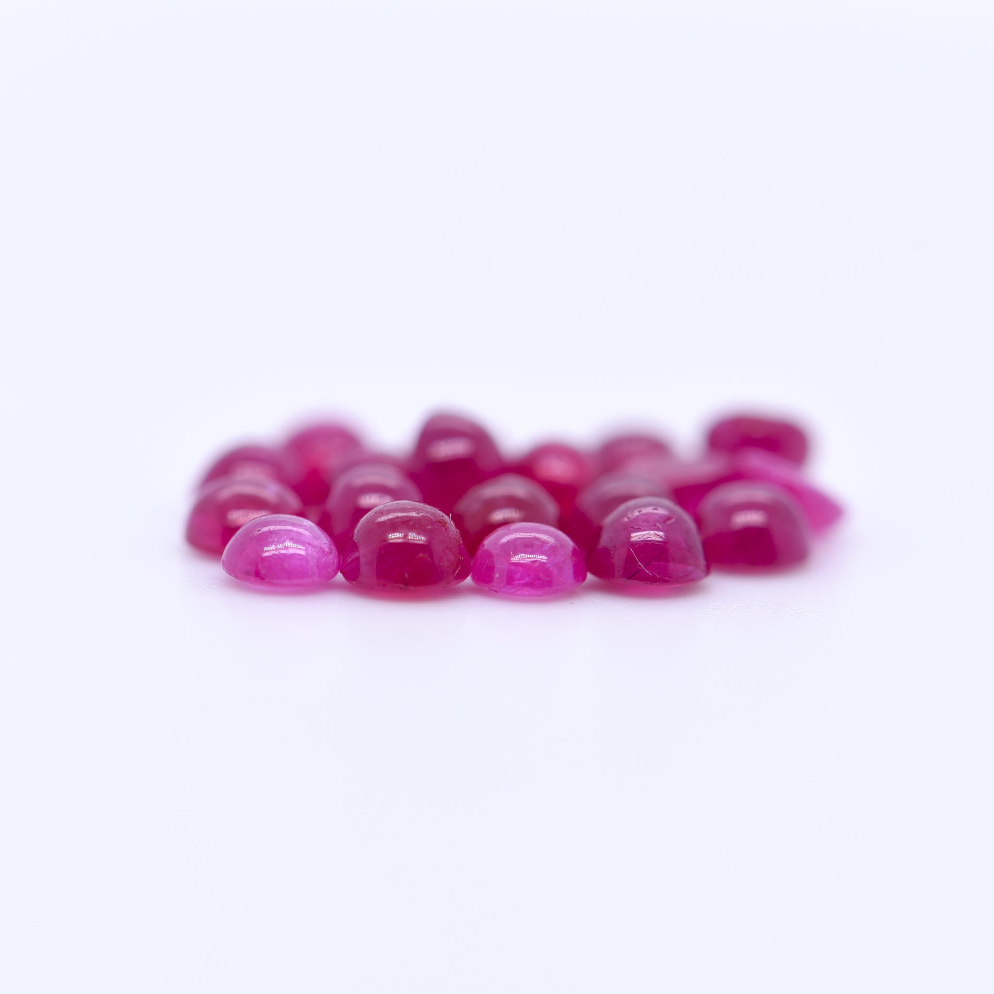3mm Round Cabochon Red Rubies