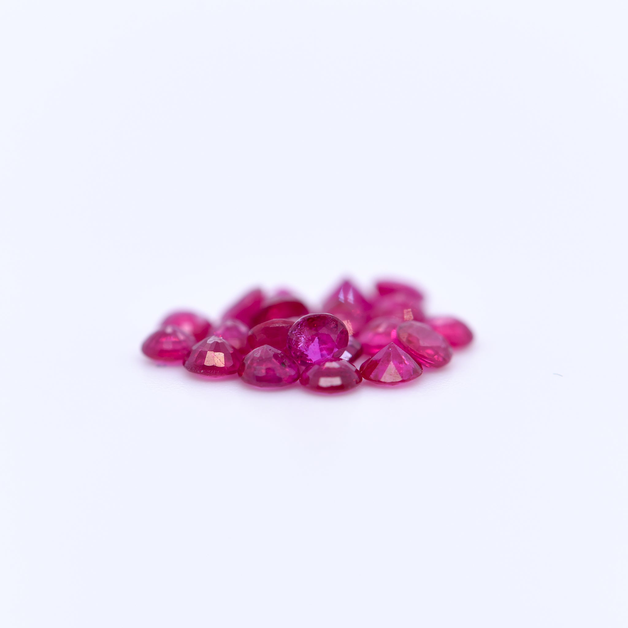 2.75mm Round Faceted Pink Rubies