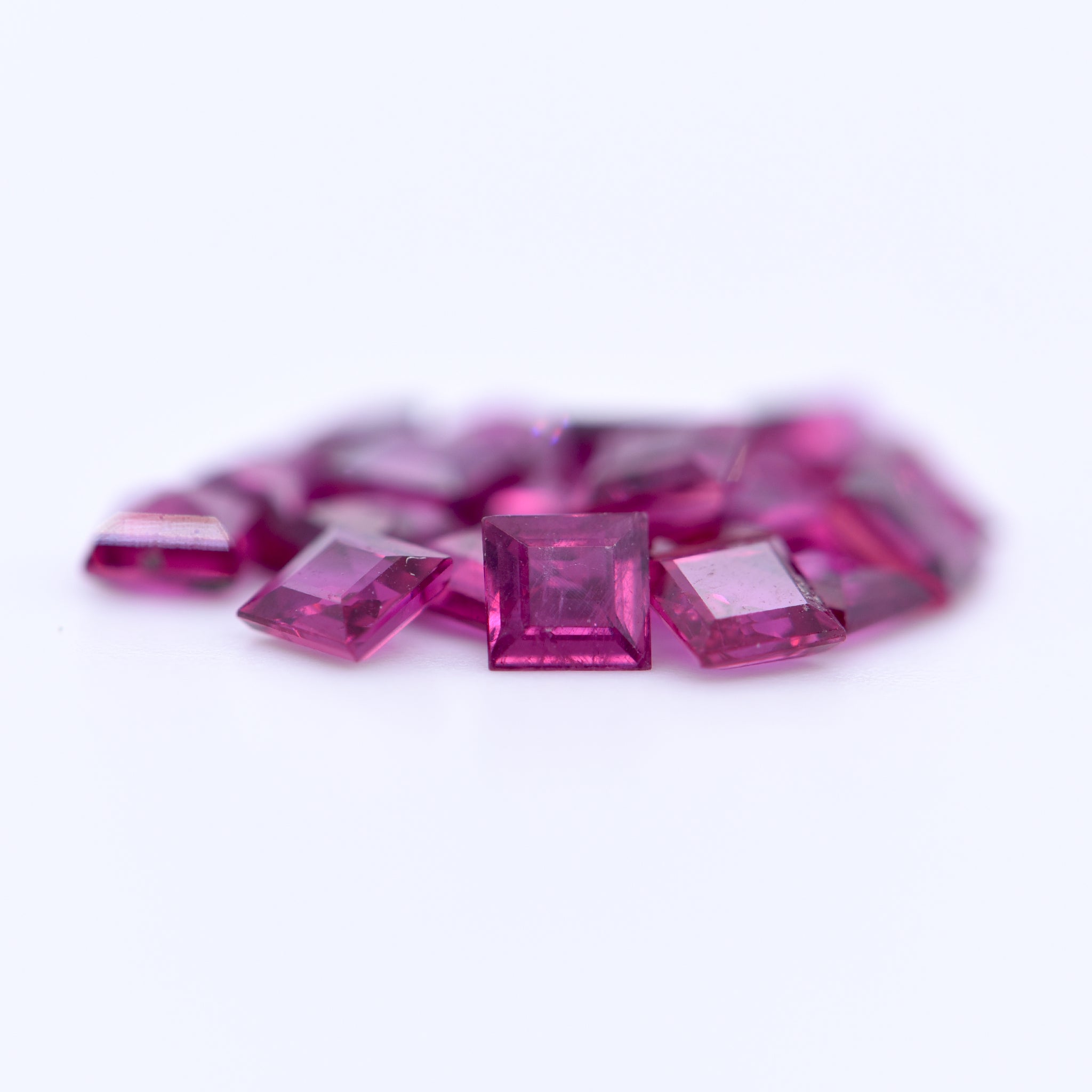 3x3 Square Step Cut Purple Rubies