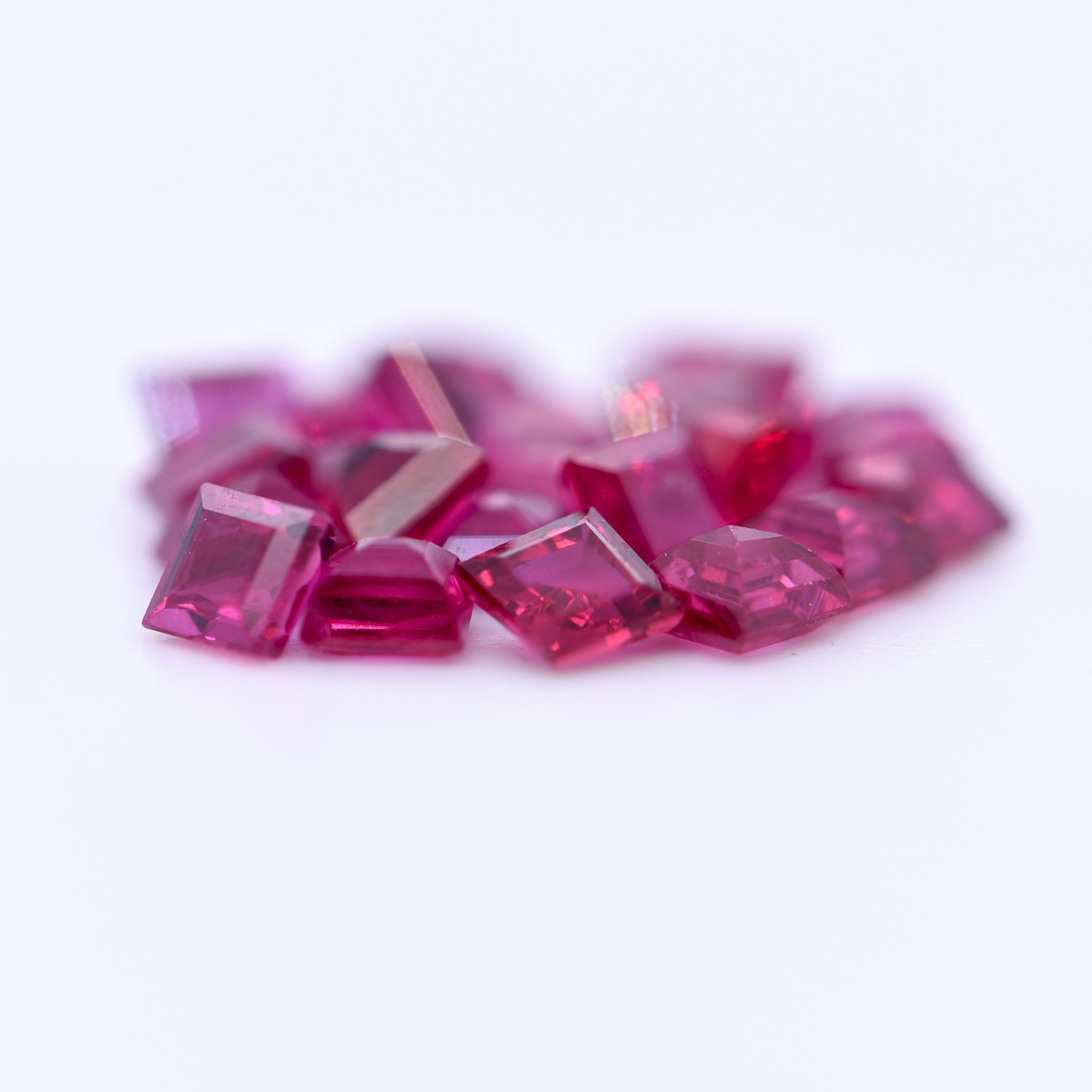 3x3 Square Step Cut Red Rubies