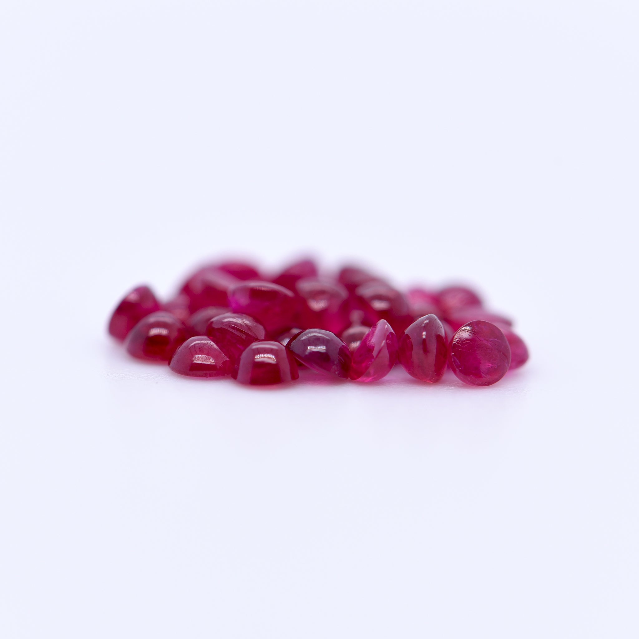 2.25mm Round Cabochon Red Rubies