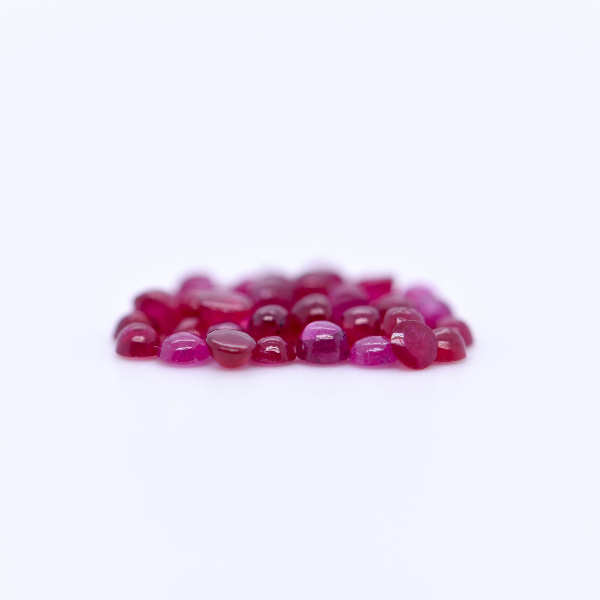 2mm Round Cabochon Red Rubies