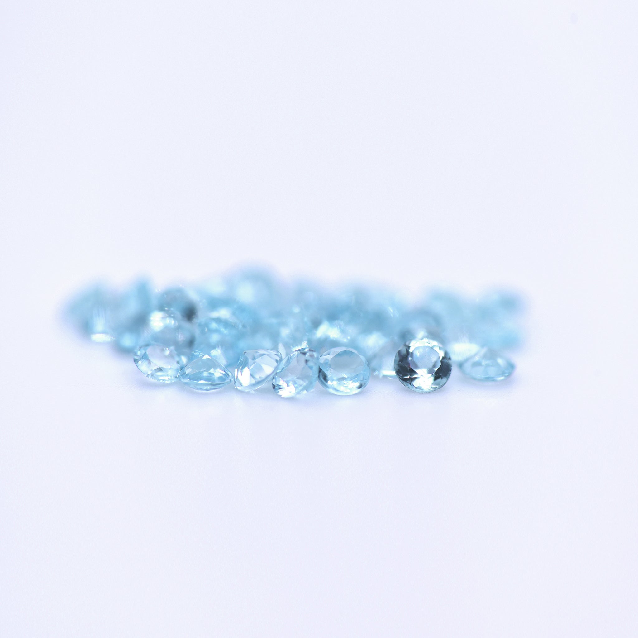 3mm Round Faceted Sky Blue Topaz