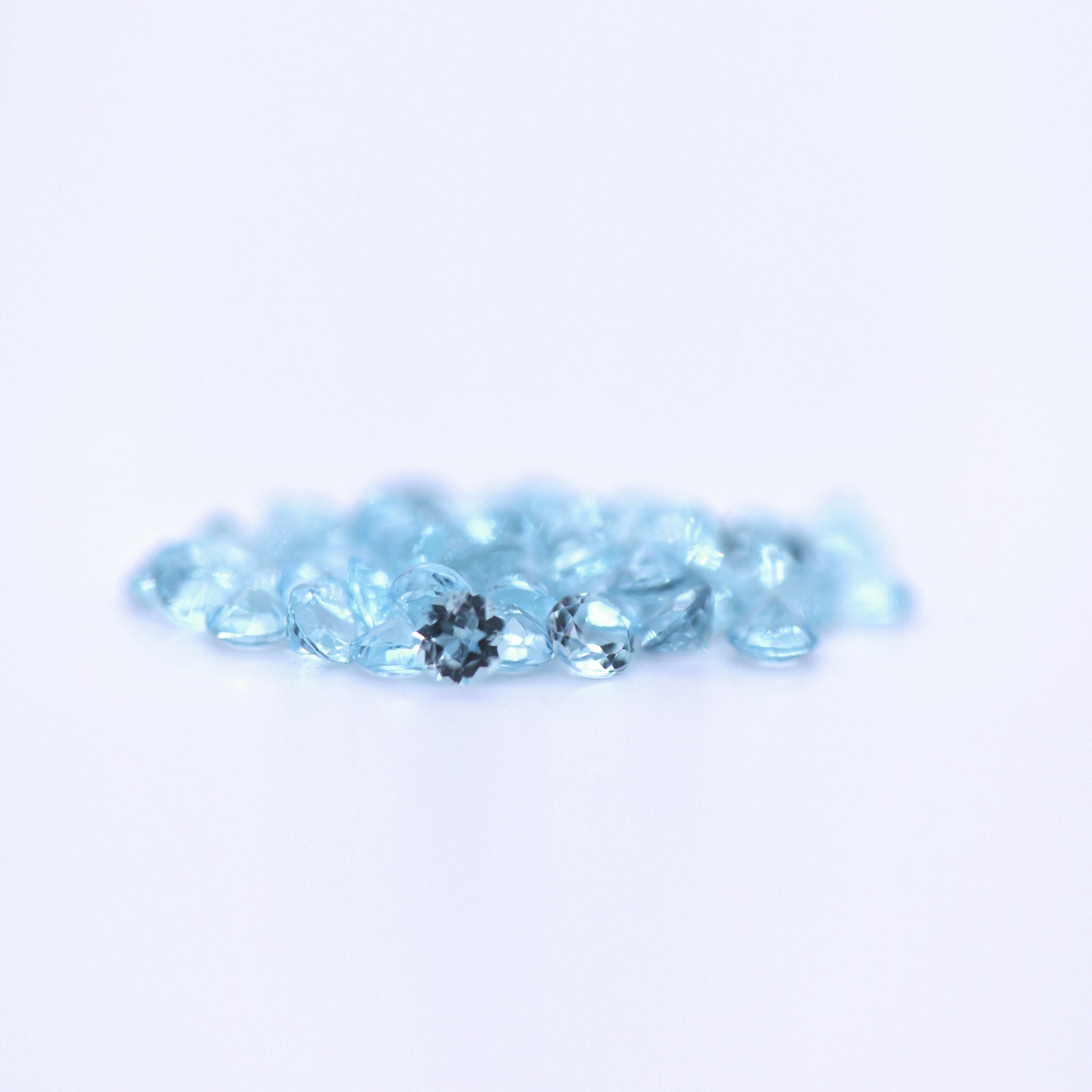 3mm Round Faceted Sky Blue Topaz