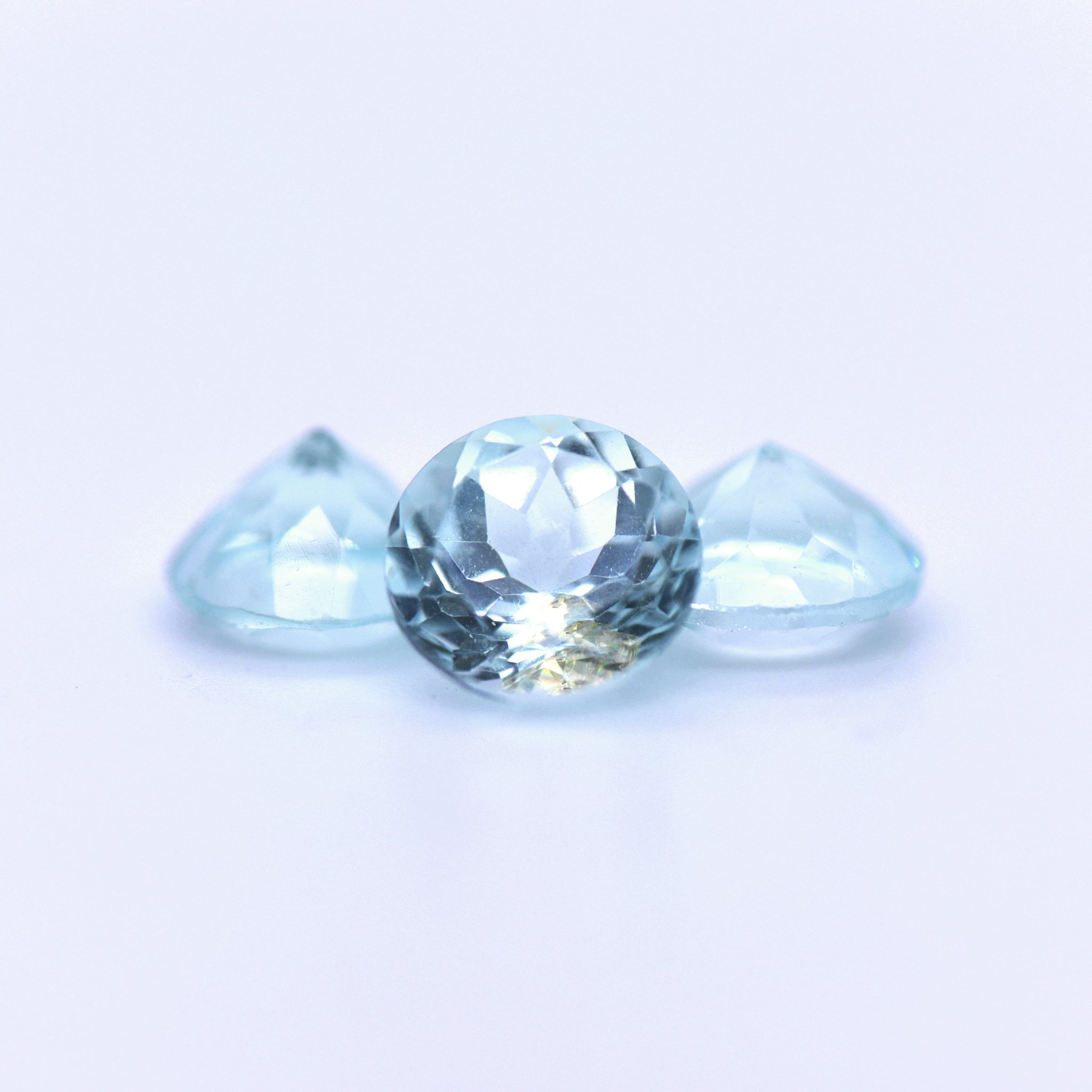 8mm Round Faceted Sky Blue Topaz