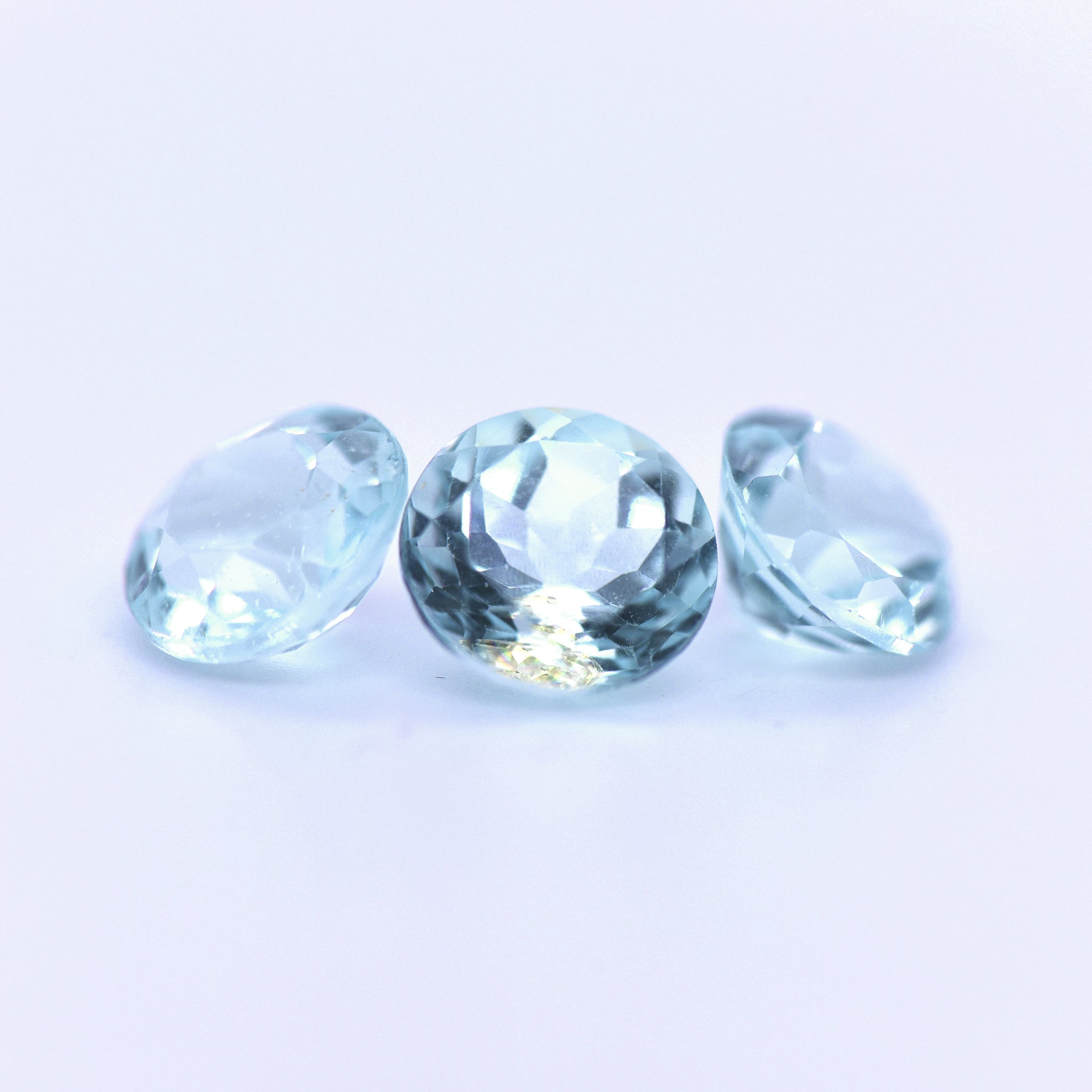 8mm Round Faceted Sky Blue Topaz