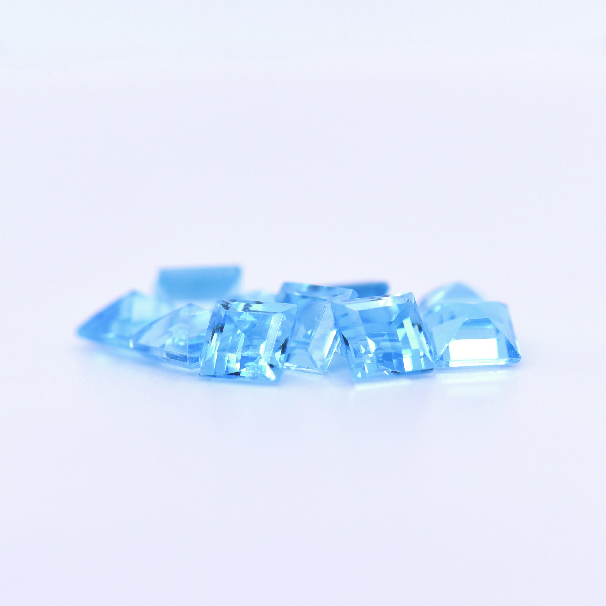 5x5 Square Step Cut Swiss Blue Topaz