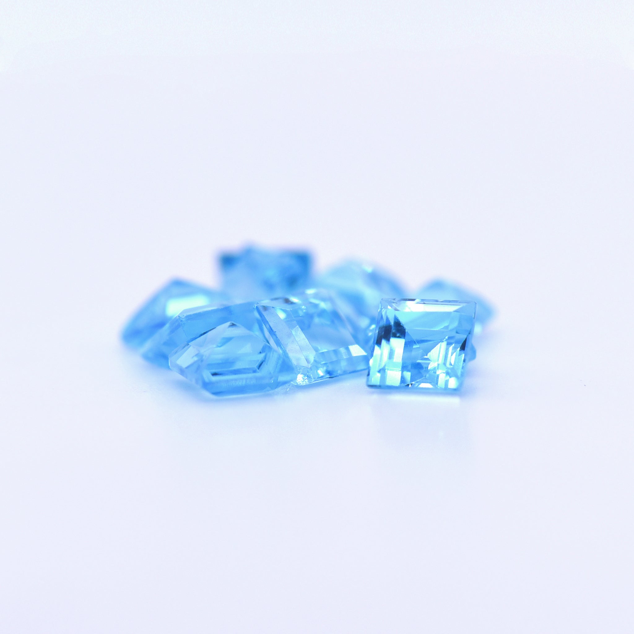 5x5 Square Step Cut Swiss Blue Topaz