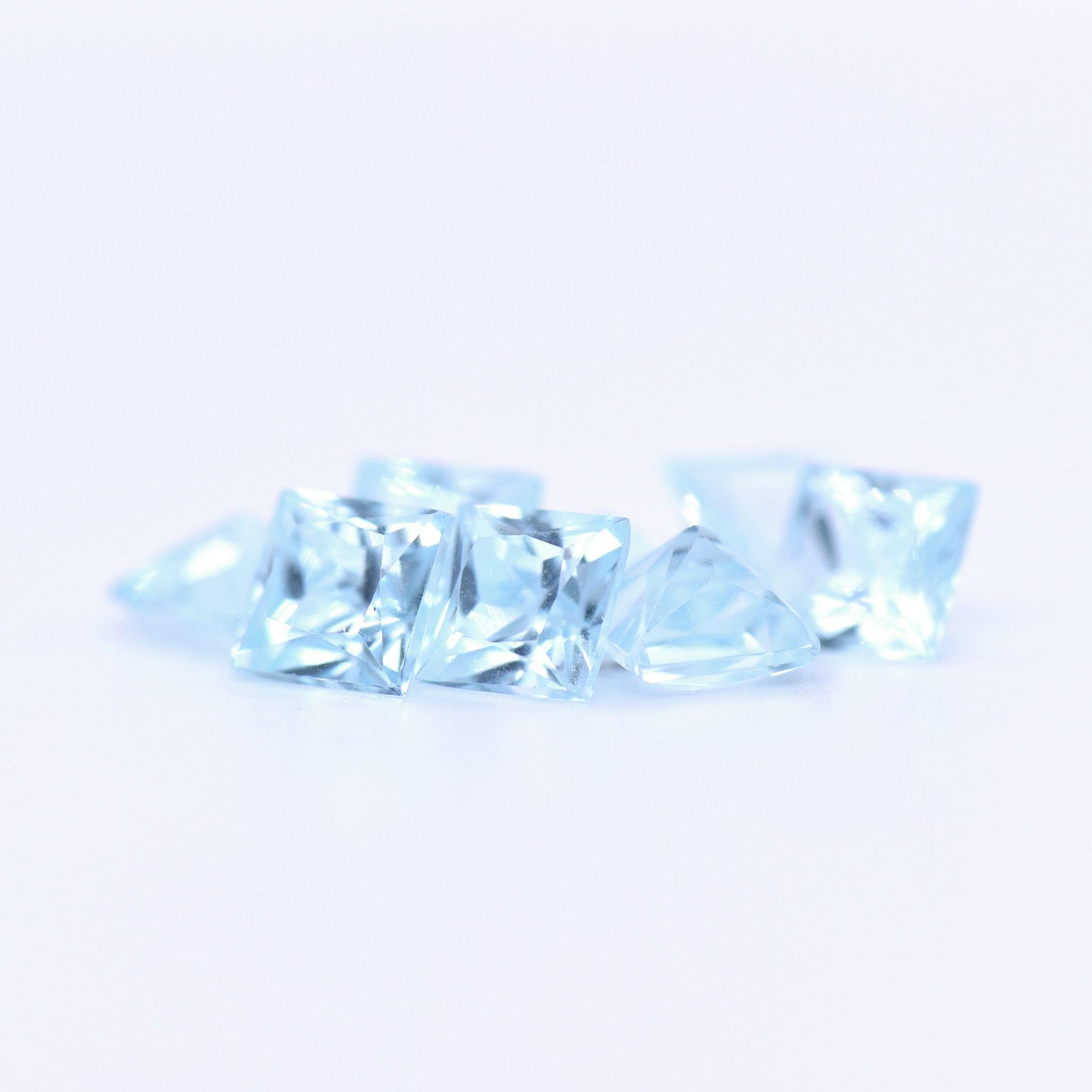 5x5 Square Princess Cut Sky Blue Topaz