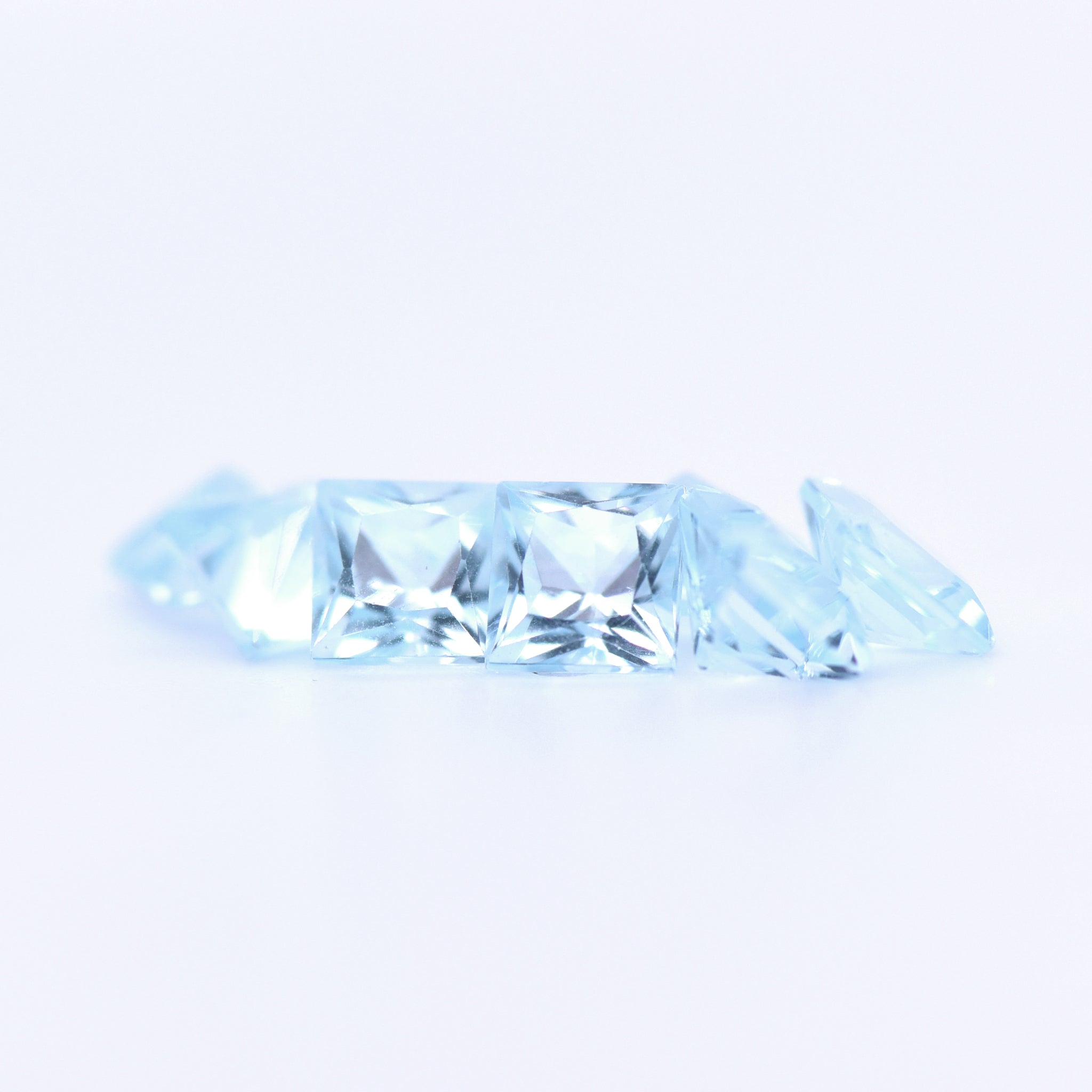 5x5 Square Princess Cut Sky Blue Topaz