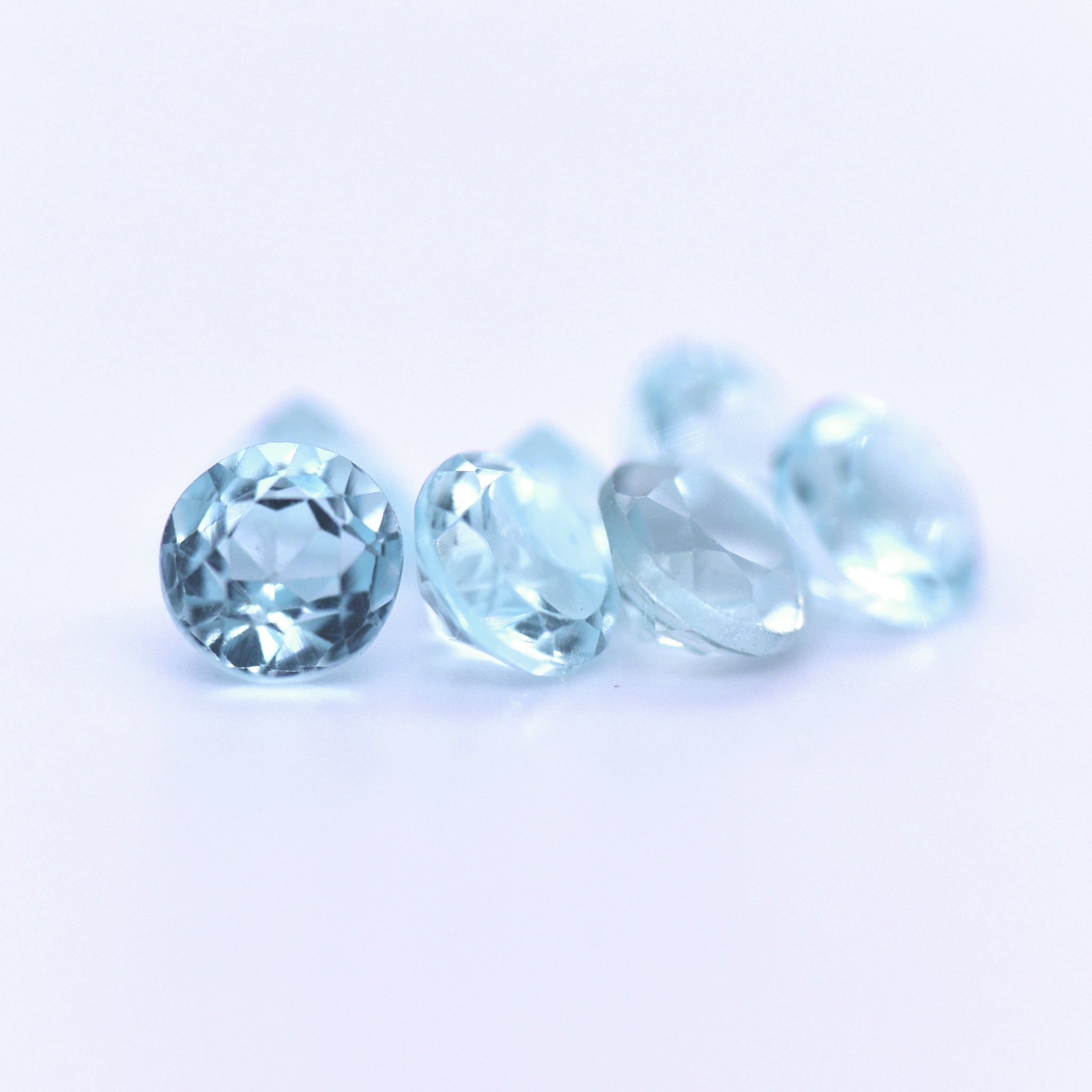 6mm Round Faceted Sky Blue Topaz