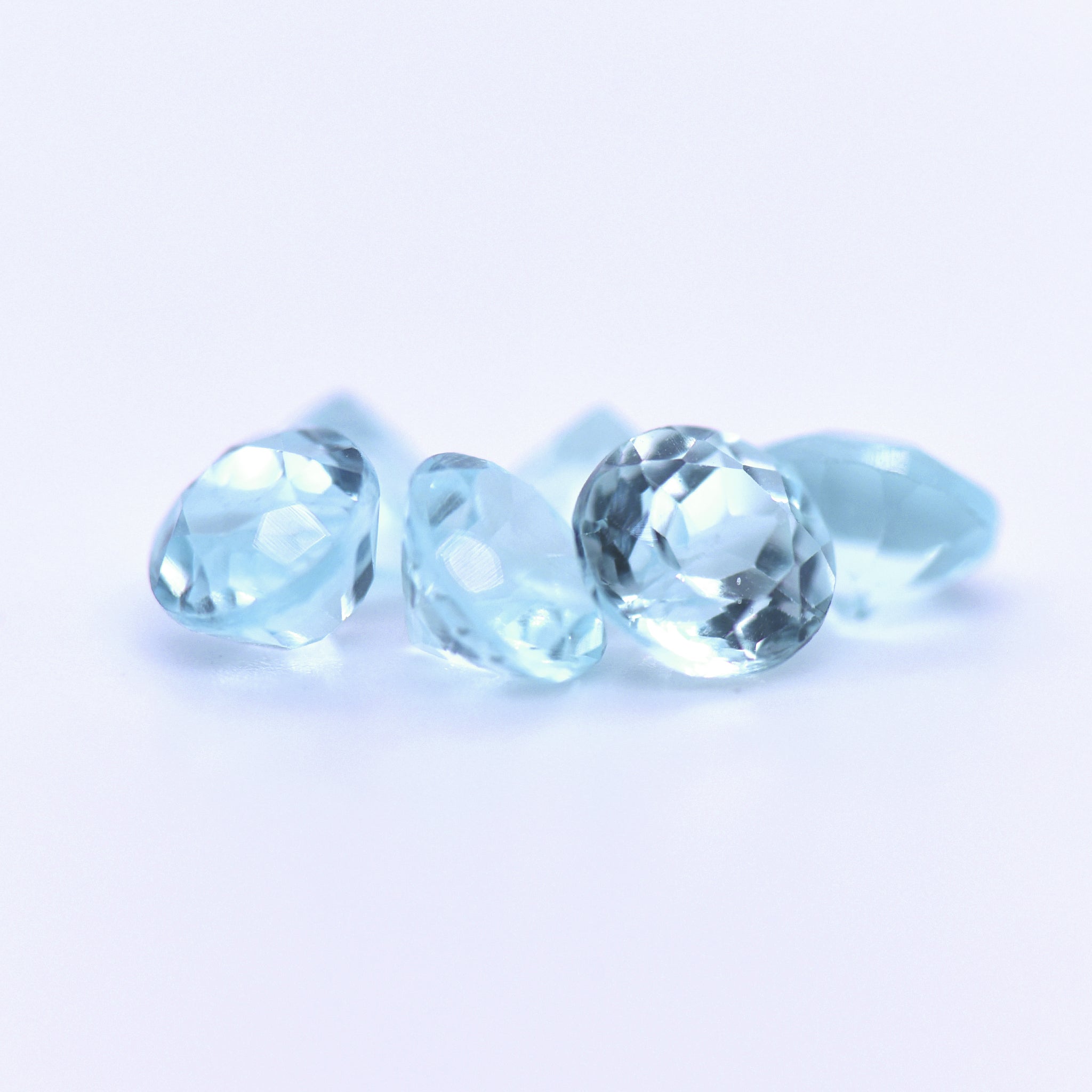 6mm Round Faceted Sky Blue Topaz