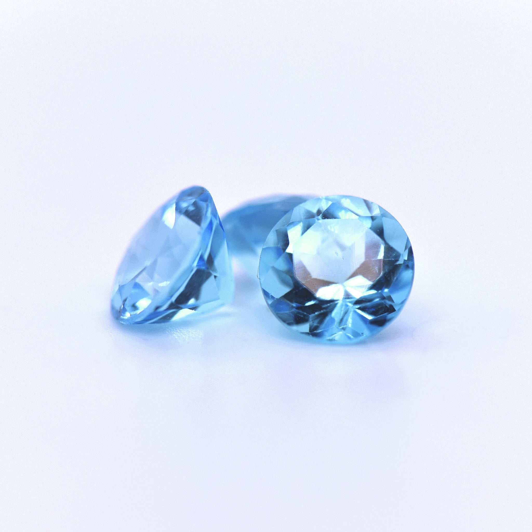 9mm Round Faceted Swiss Blue Topaz