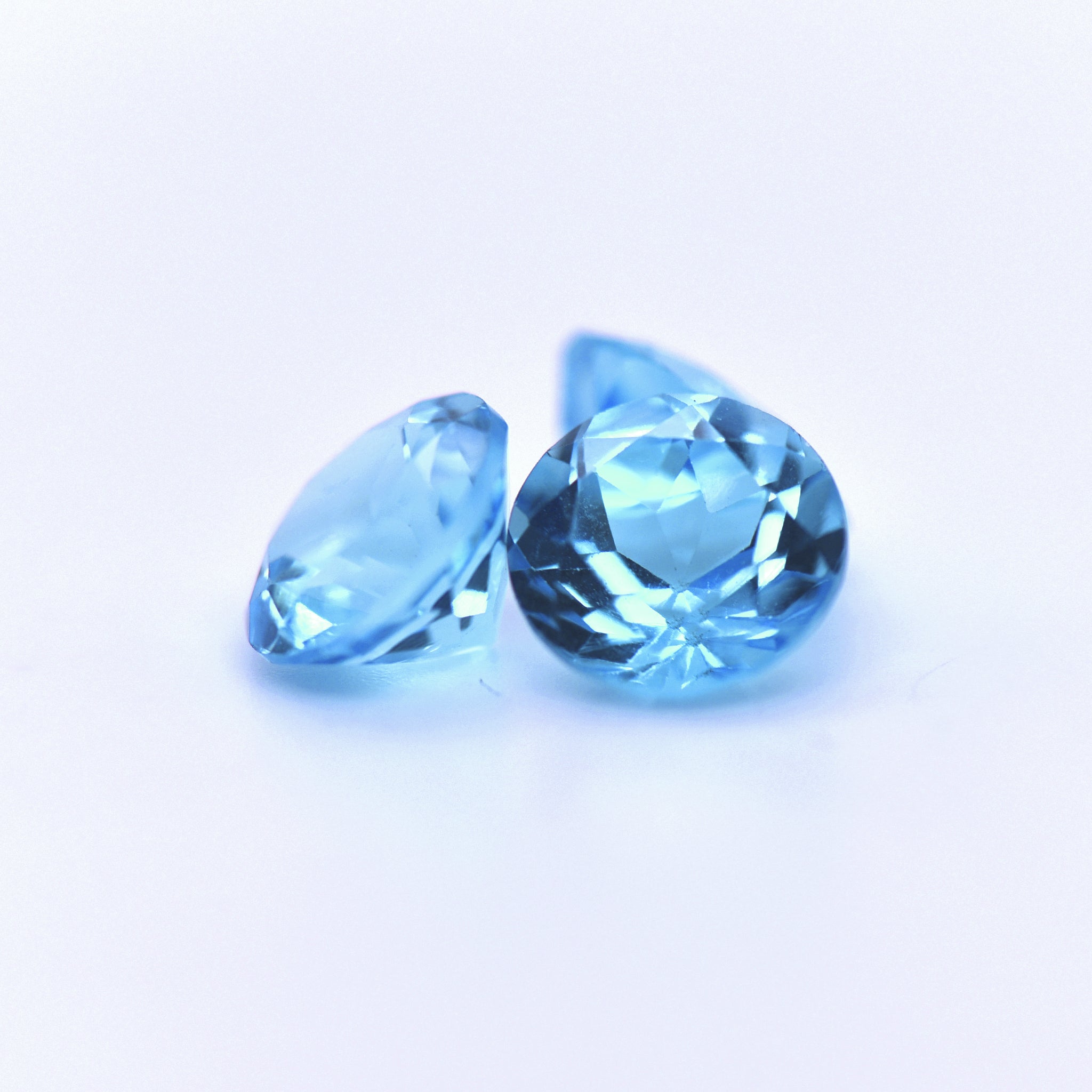 9mm Round Faceted Swiss Blue Topaz
