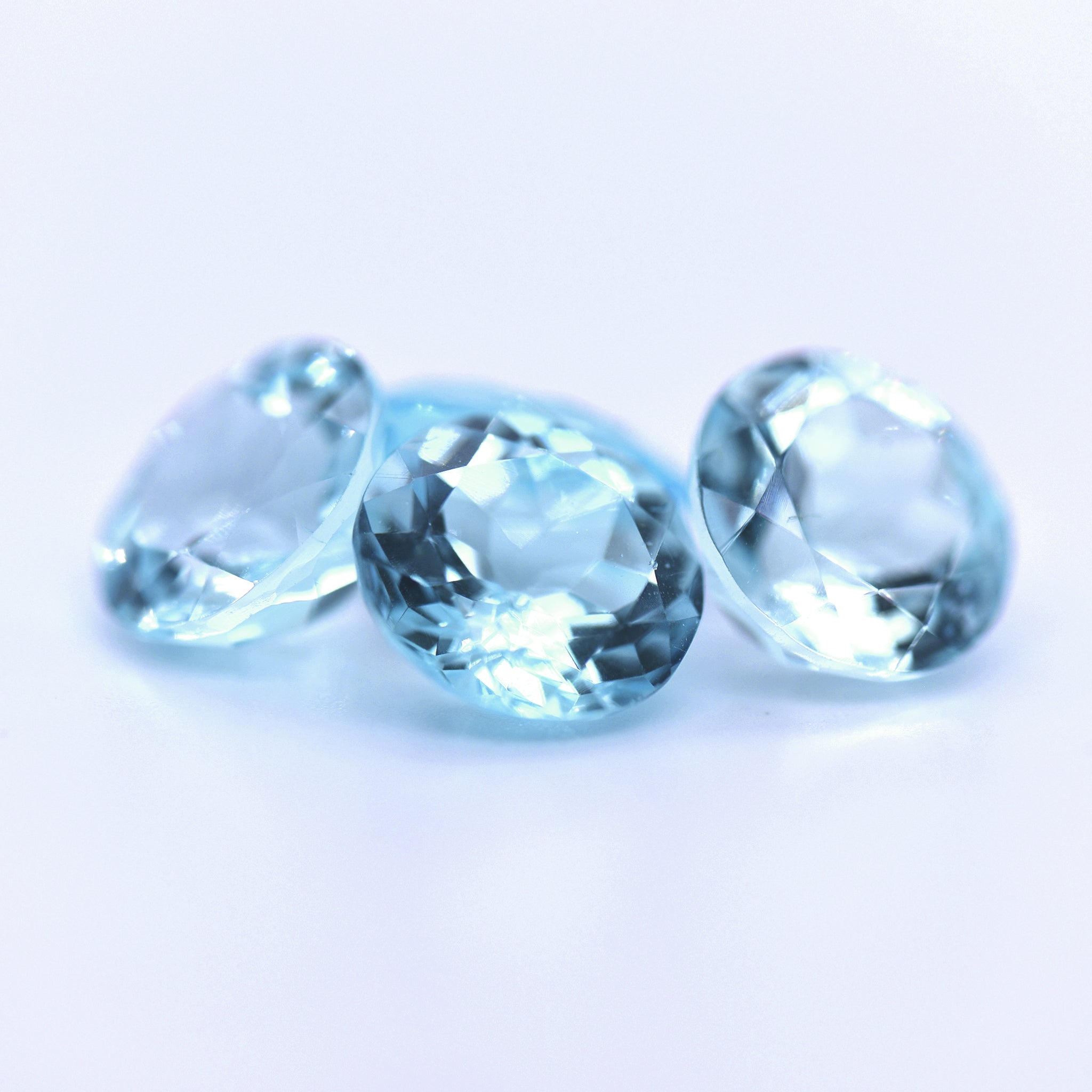11mm Round Faceted Sky Blue Topaz