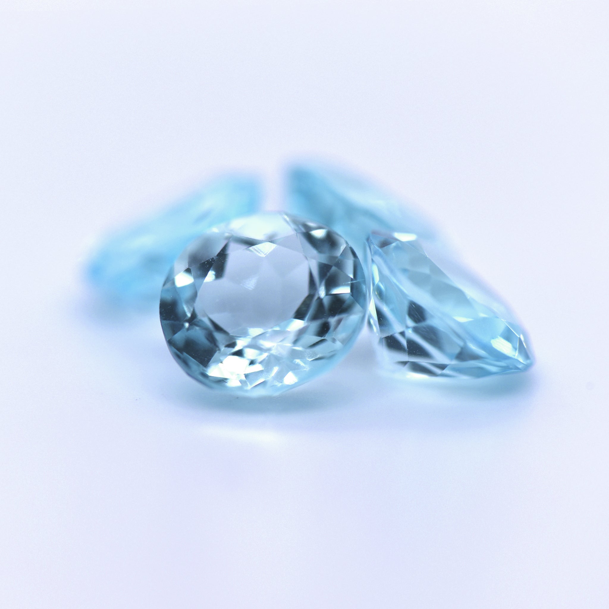 11mm Round Faceted Sky Blue Topaz