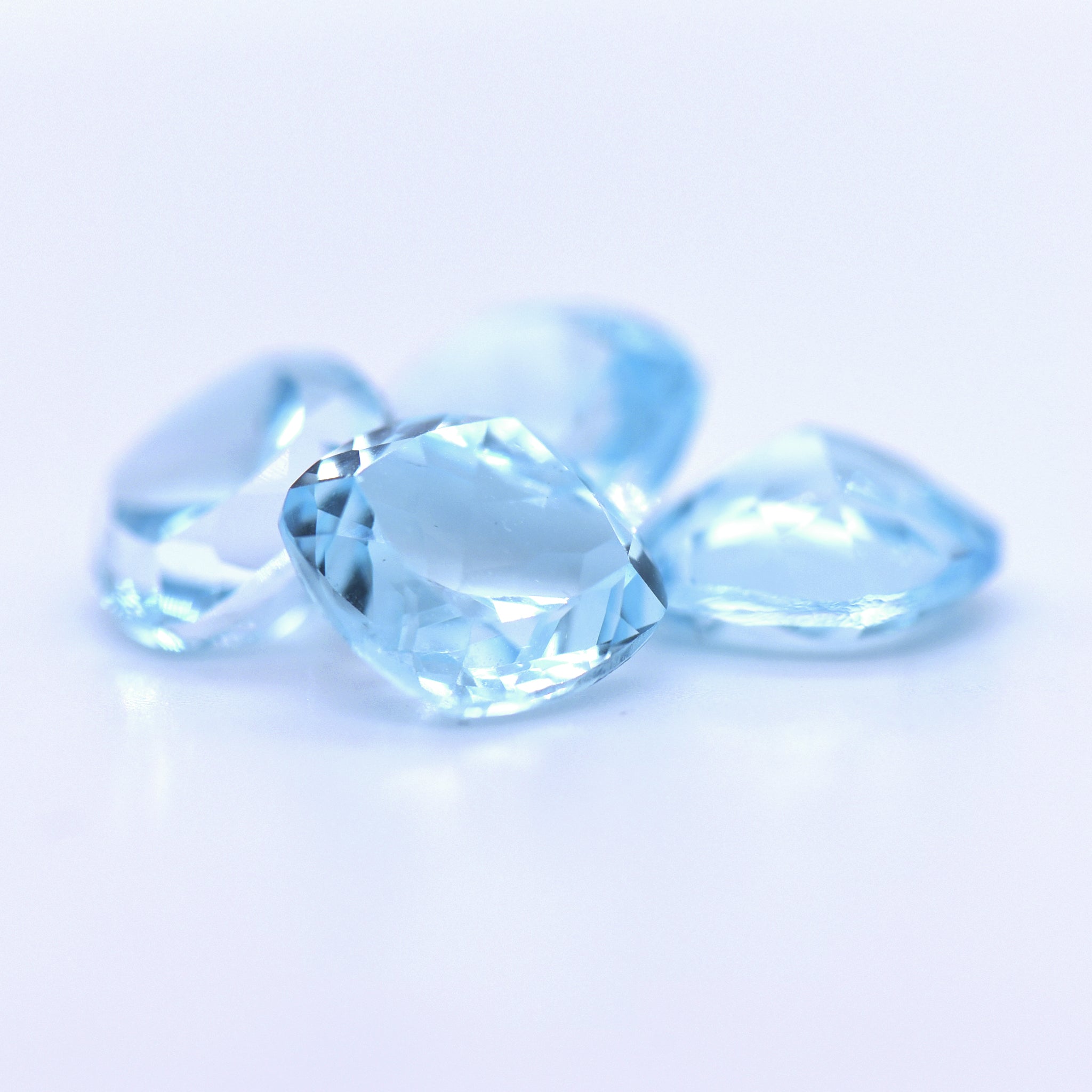 10x10 Cushion Faceted Sky Blue Topaz
