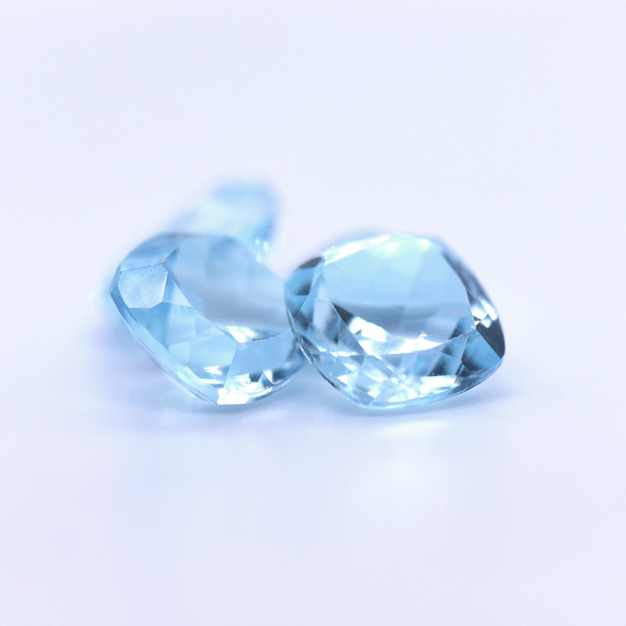 10x10 Cushion Faceted Sky Blue Topaz