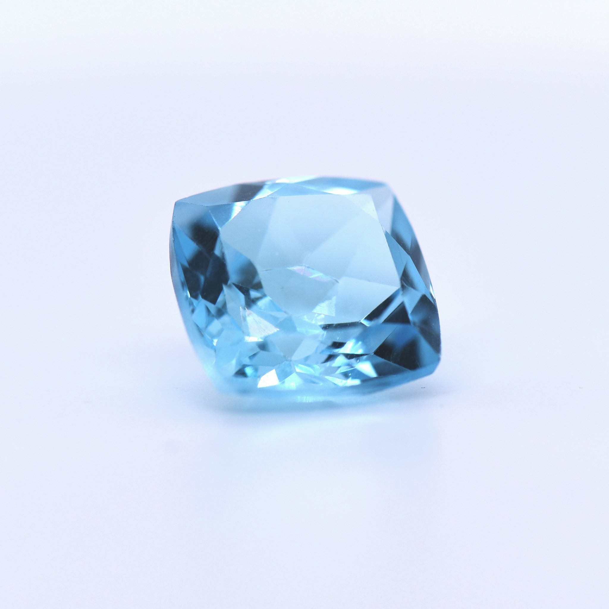 12x12 Cushion Faceted Swiss Blue Topaz