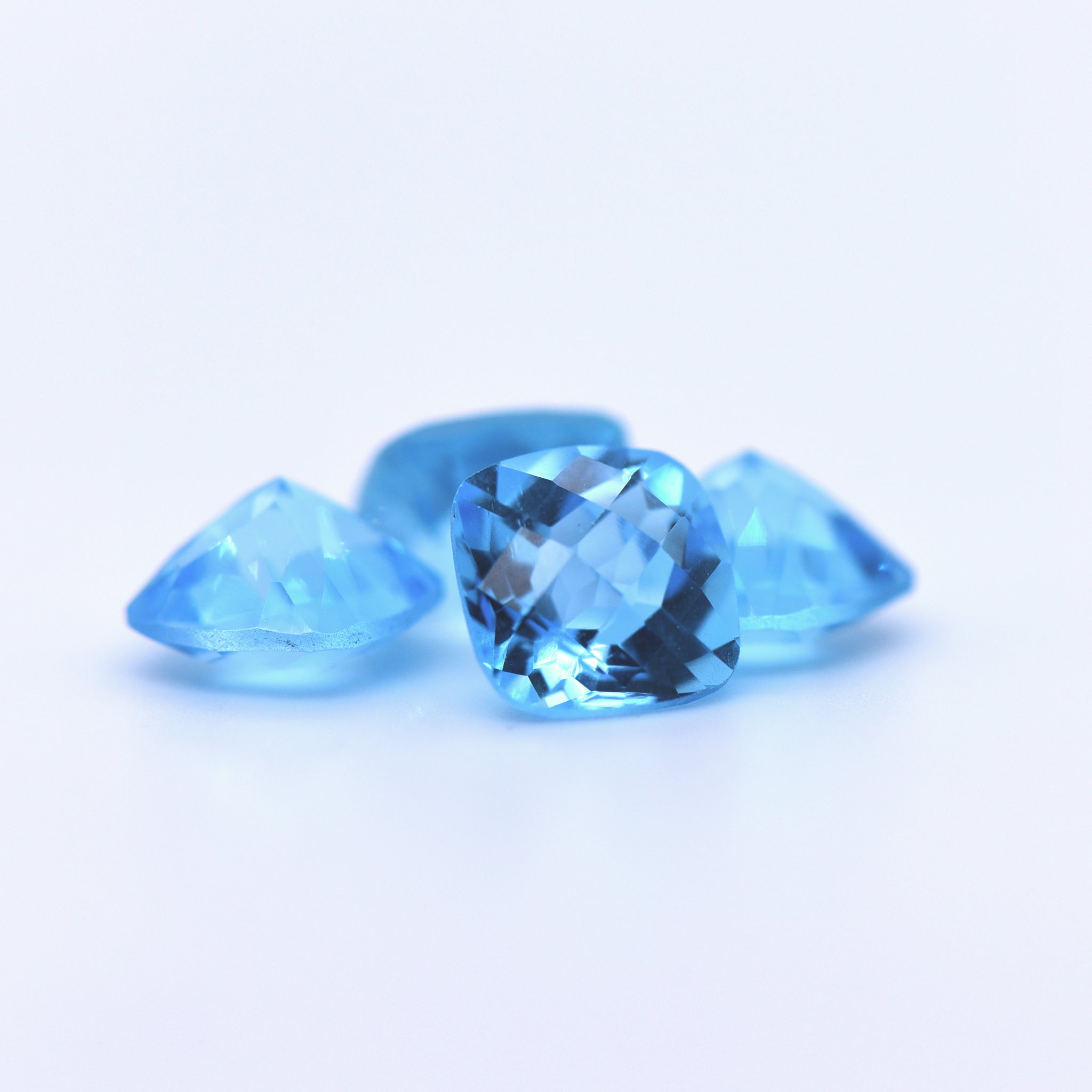 8x8 Cushion Checkerboard Cut Swiss Blue Topaz