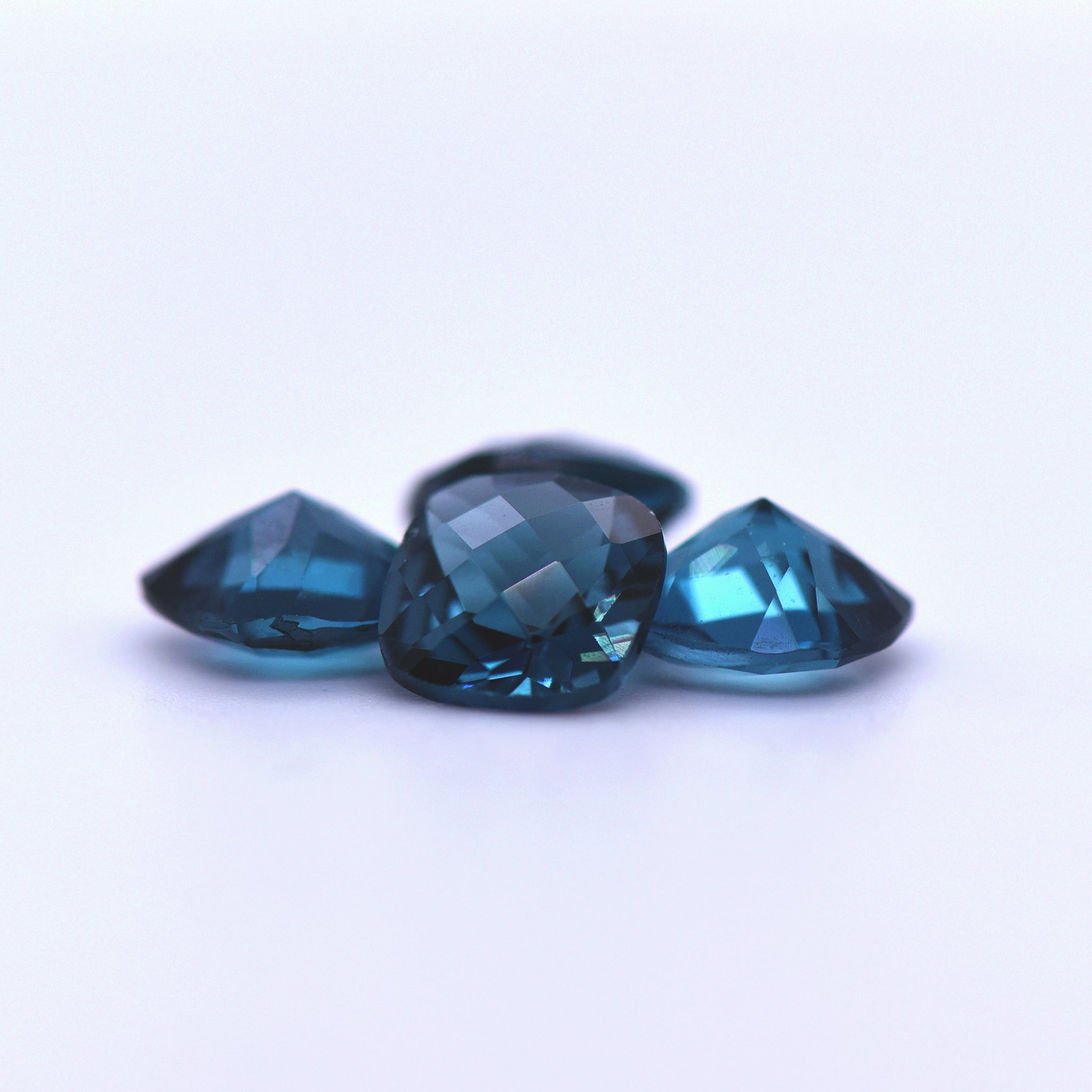 8x8 Cushion Checkerboard Cut London Blue Topaz