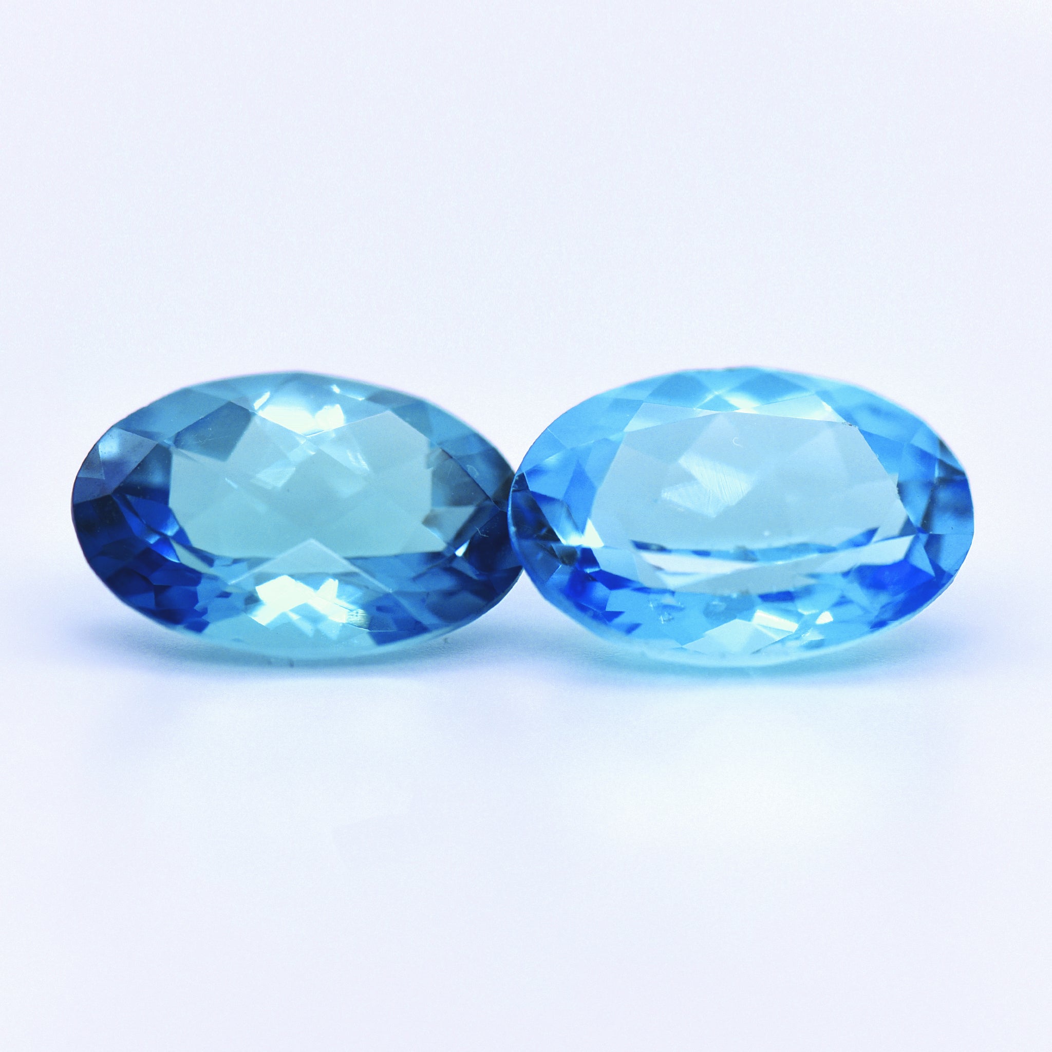 14x10 Oval Faceted Swiss Blue Topaz