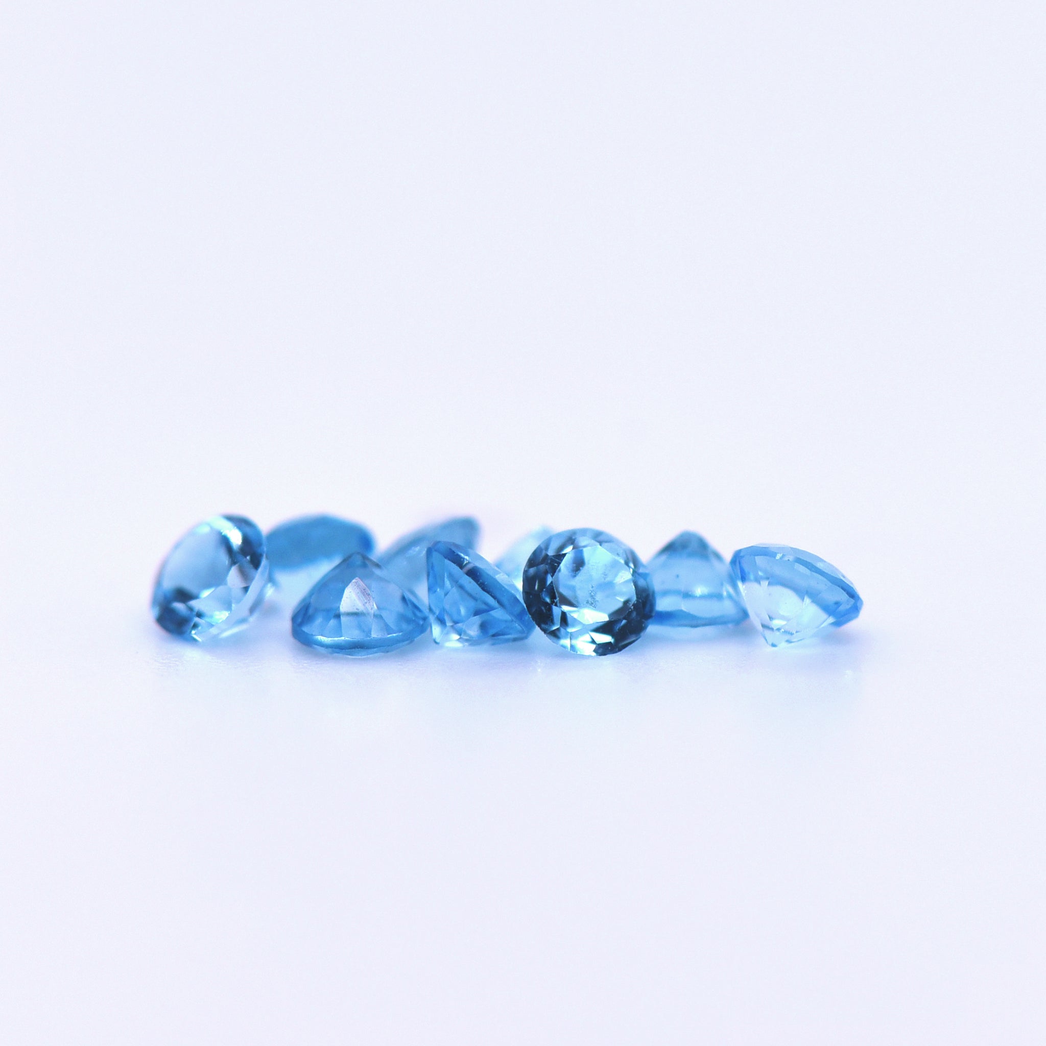 3mm Round Faceted Swiss Blue Topaz