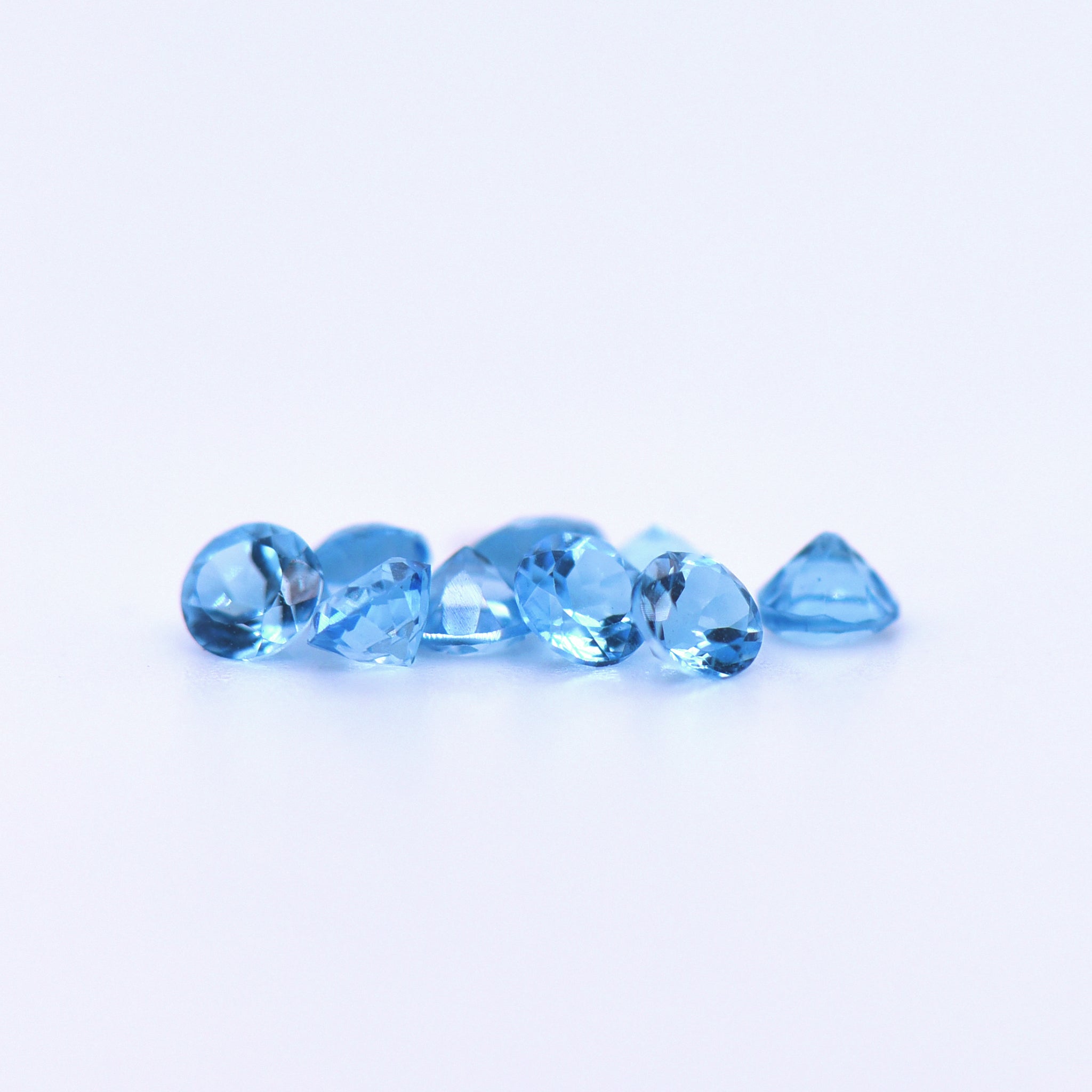 3mm Round Faceted Swiss Blue Topaz